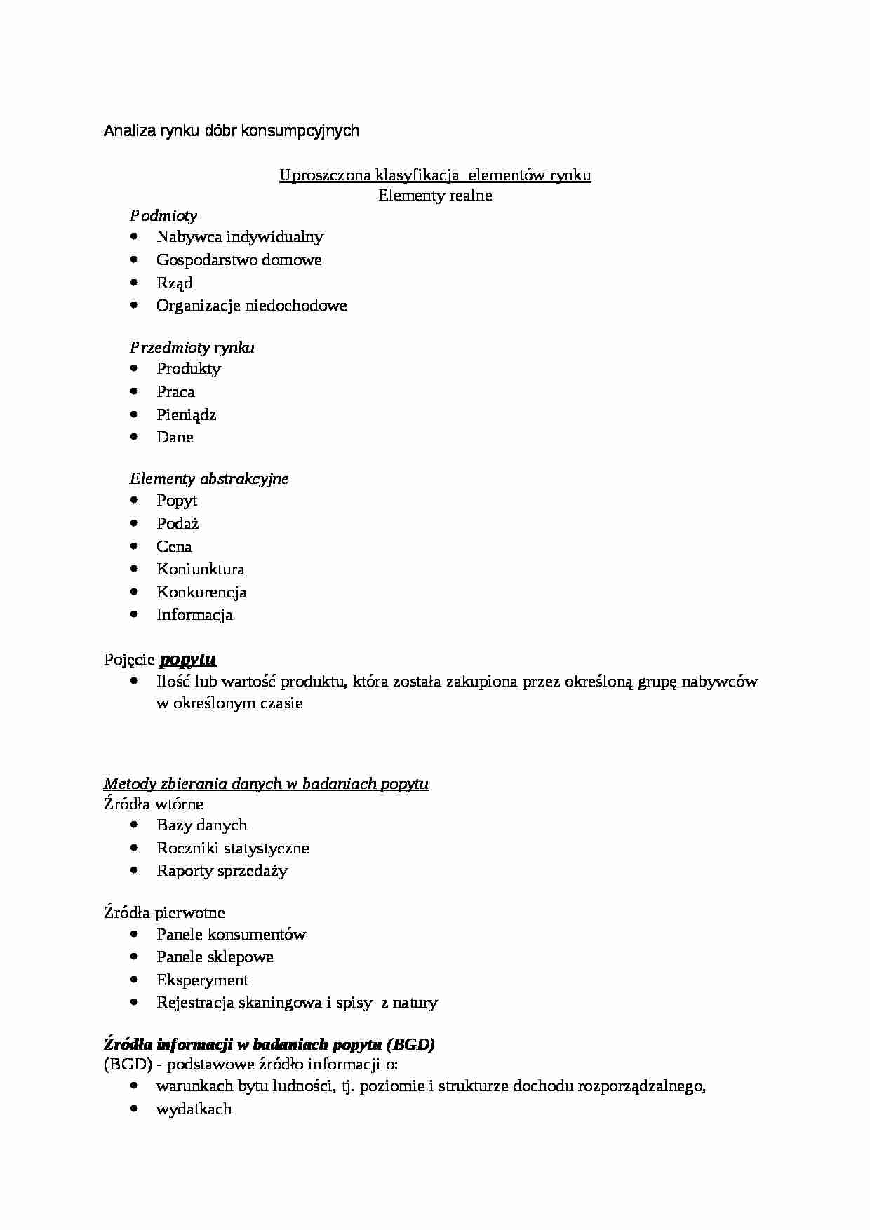 Analiza dóbr konsumpcyjnych - strona 1