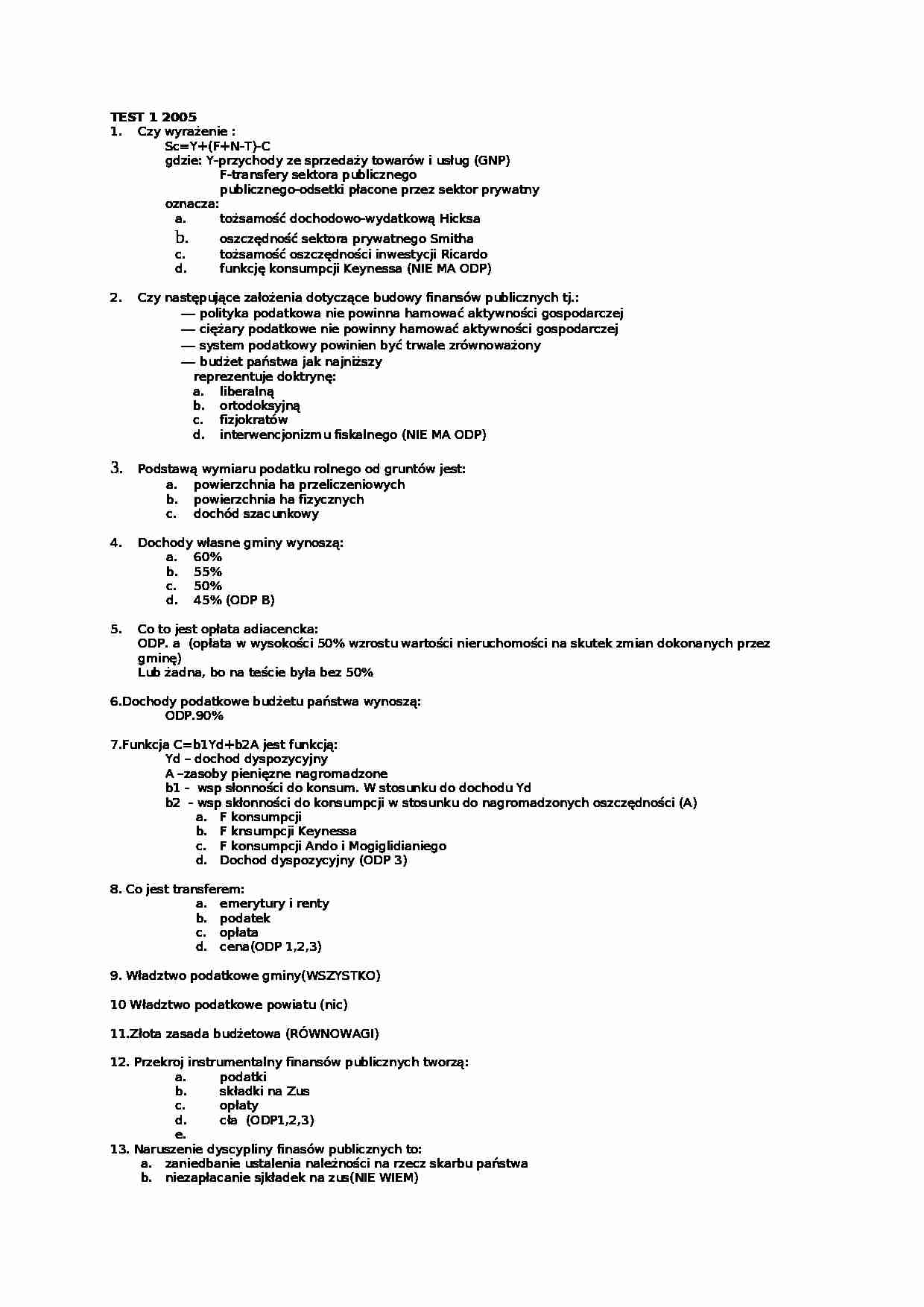Test - finanse publiczne - strona 1