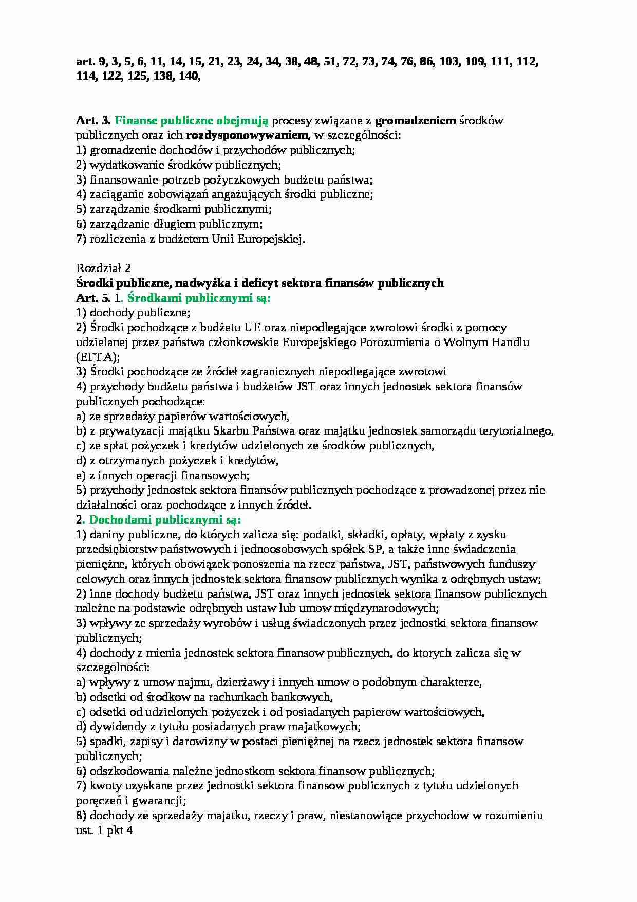 Ustawa o finansach publicznych - strona 1