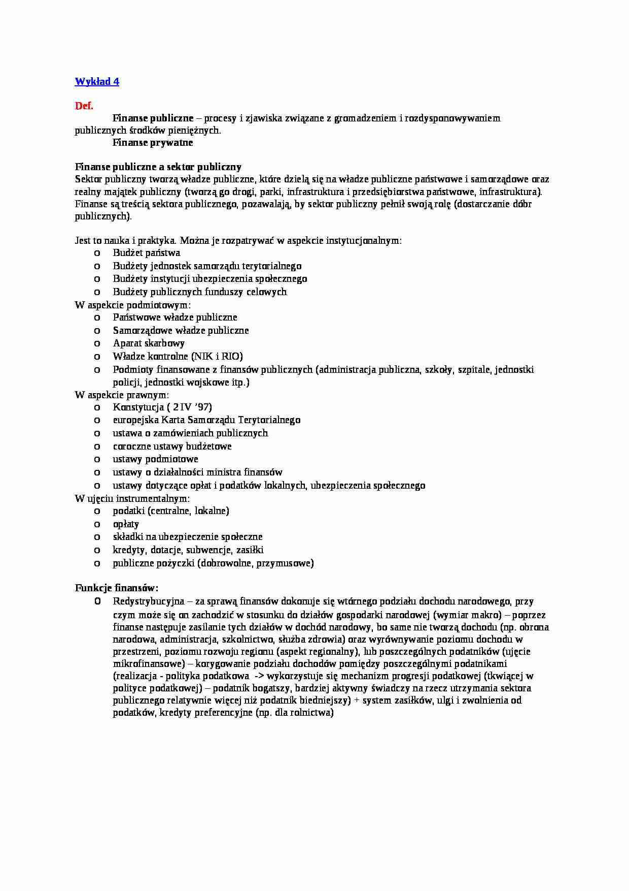 Finanse publiczne a sektor publiczny - strona 1