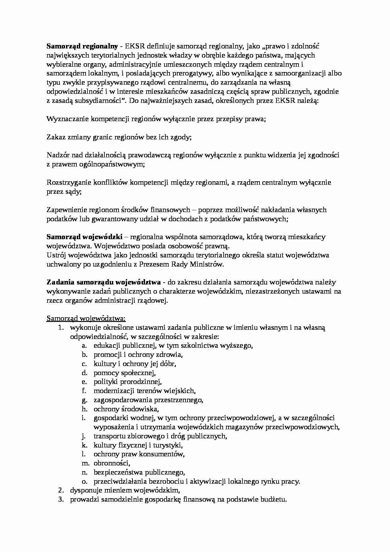Samorząd regionalny - wykład - strona 1