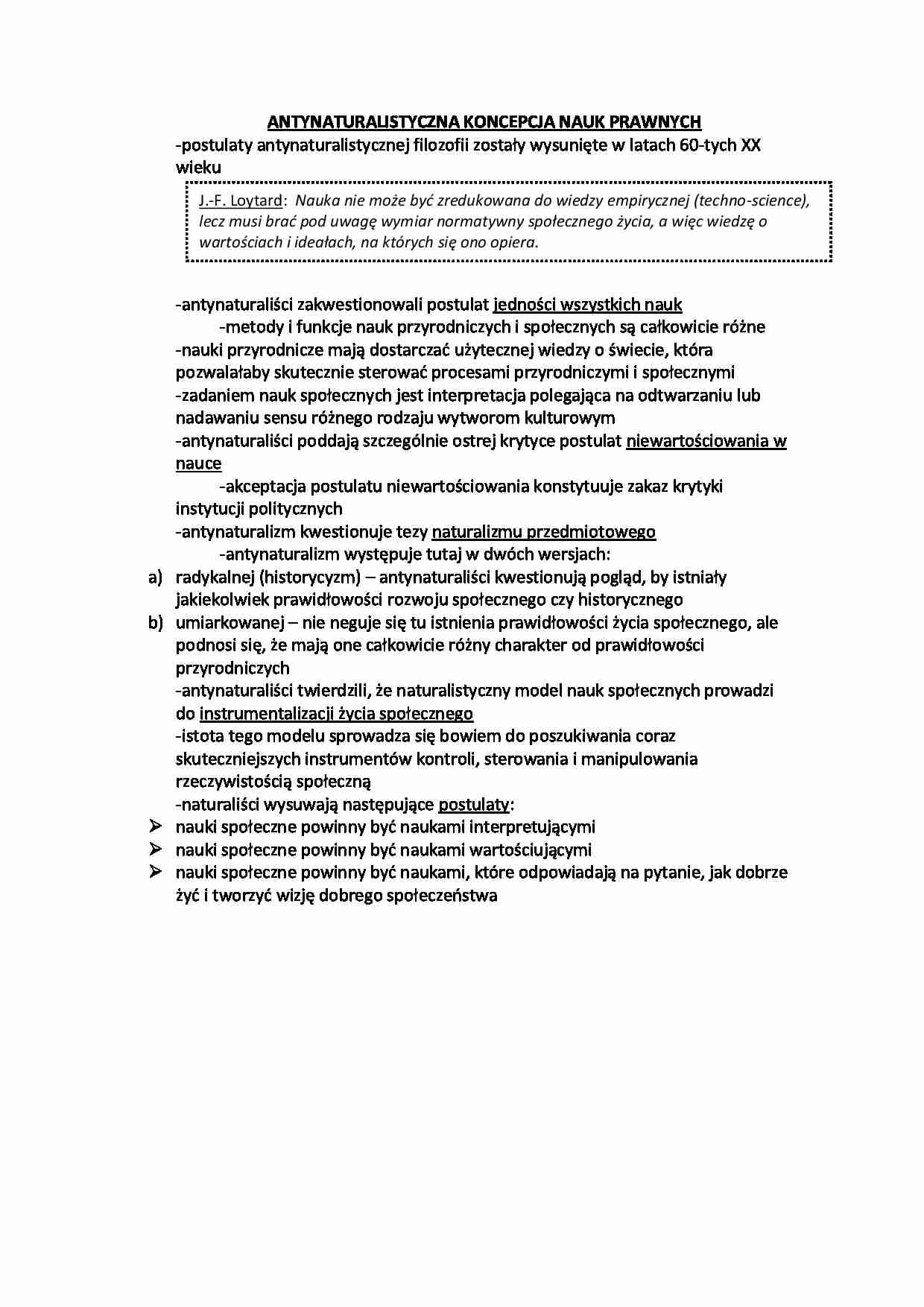 Antynaturalistyczna koncepcja nauk prawnych  - strona 1