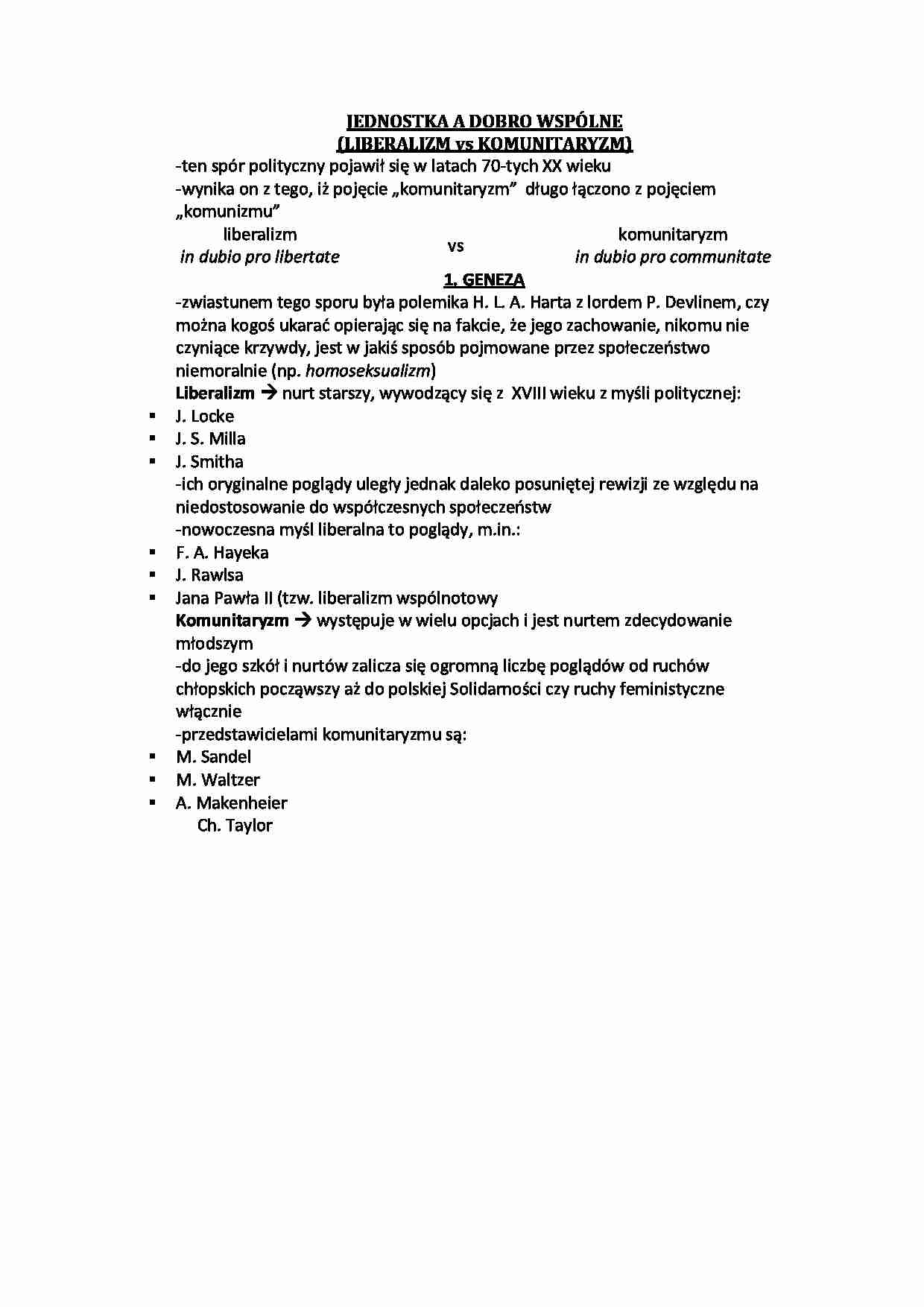 Jednostka a dobro wspólne - geneza - strona 1