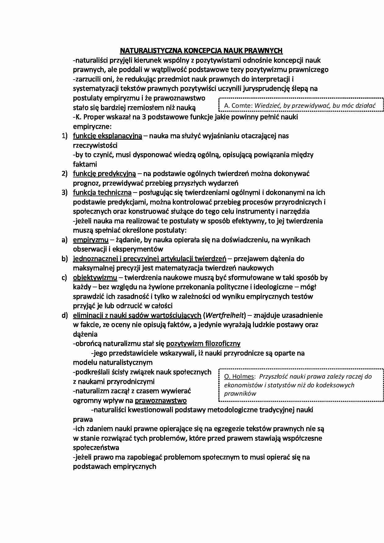 Naturalistyczna koncepcja nauk prawnych  - strona 1