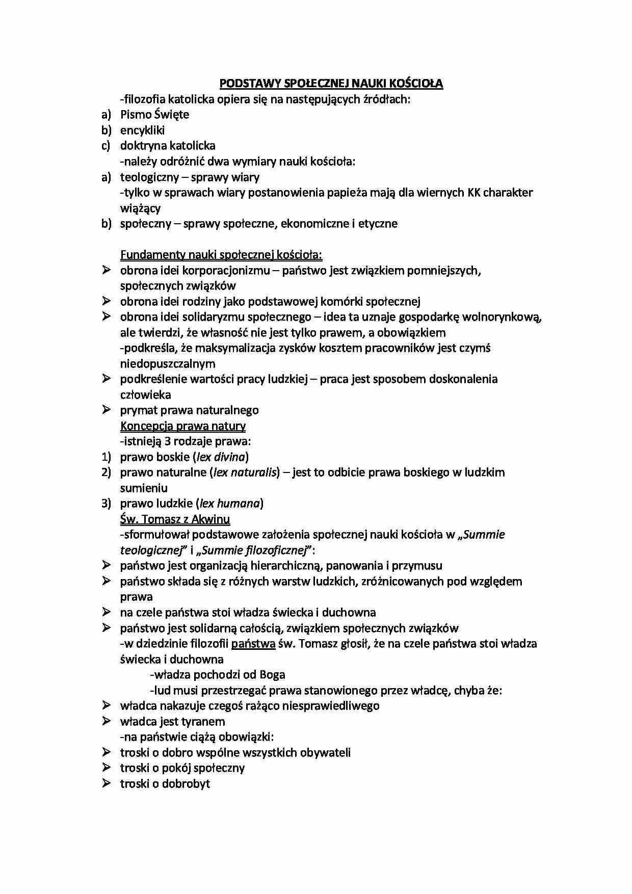 Podstawy społecznej nauki Kościoła  - strona 1