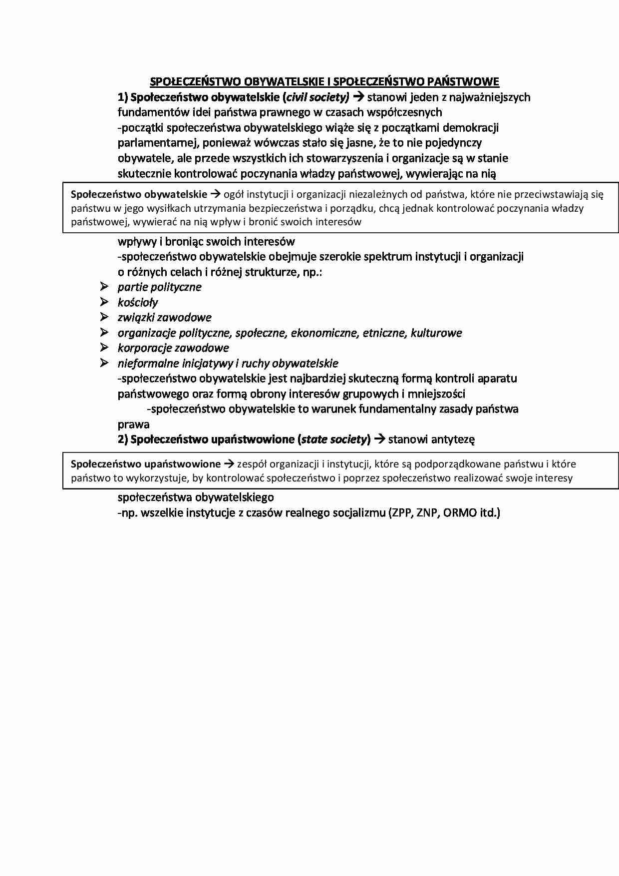 Społeczeństwo obywatelskie i społeczeństwo państwowe - strona 1