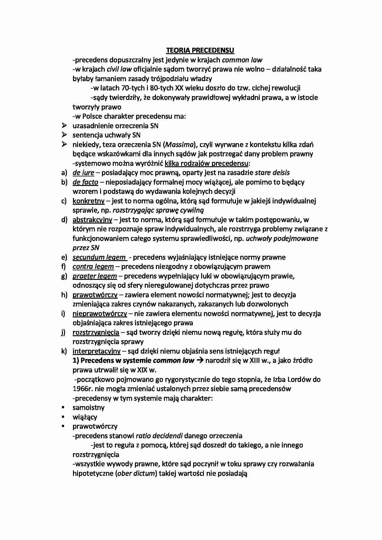 Teoria precedensu - strona 1