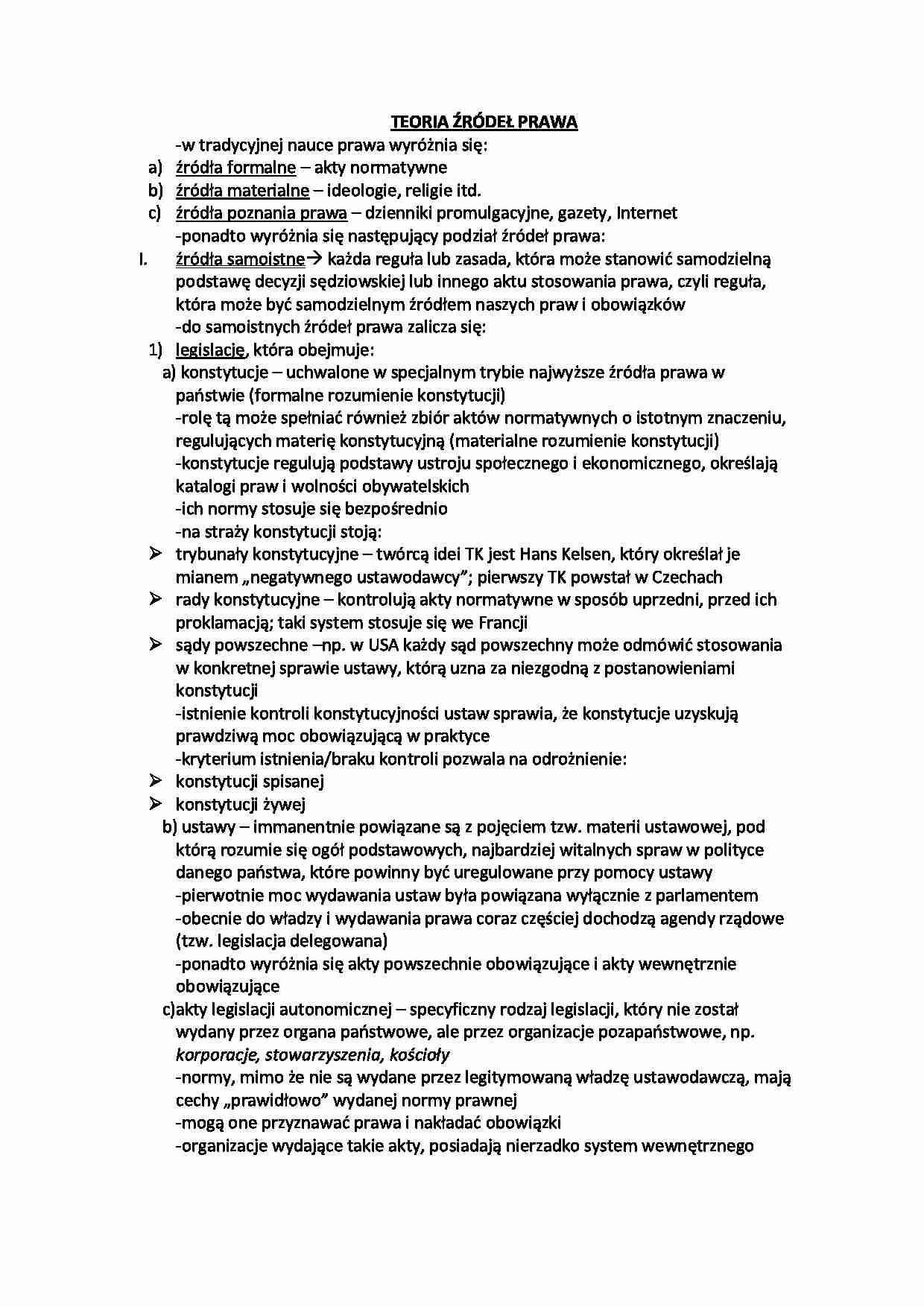 Teoria źródeł prawa - strona 1