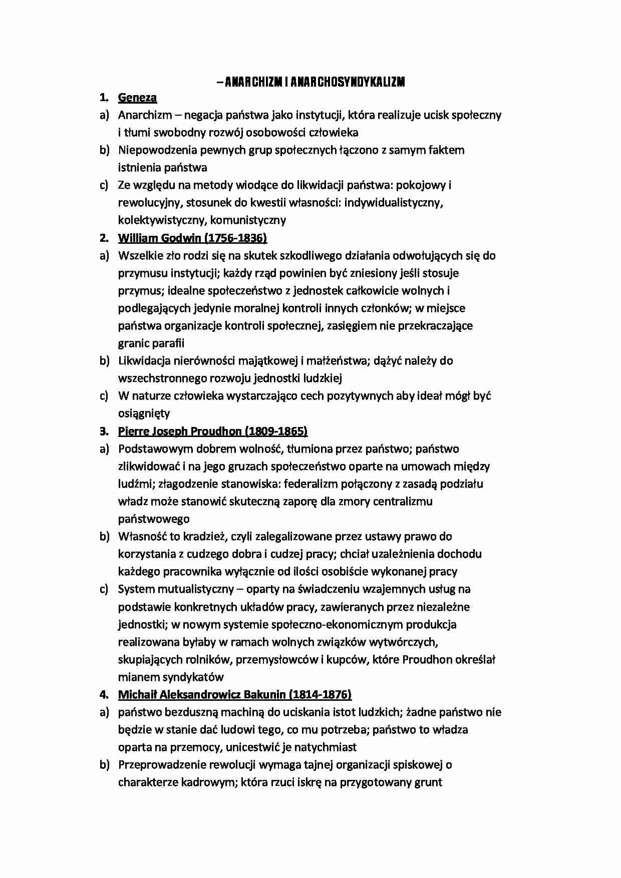 Anarchizm i anarchosyndykalizm - przedstawiciele - strona 1