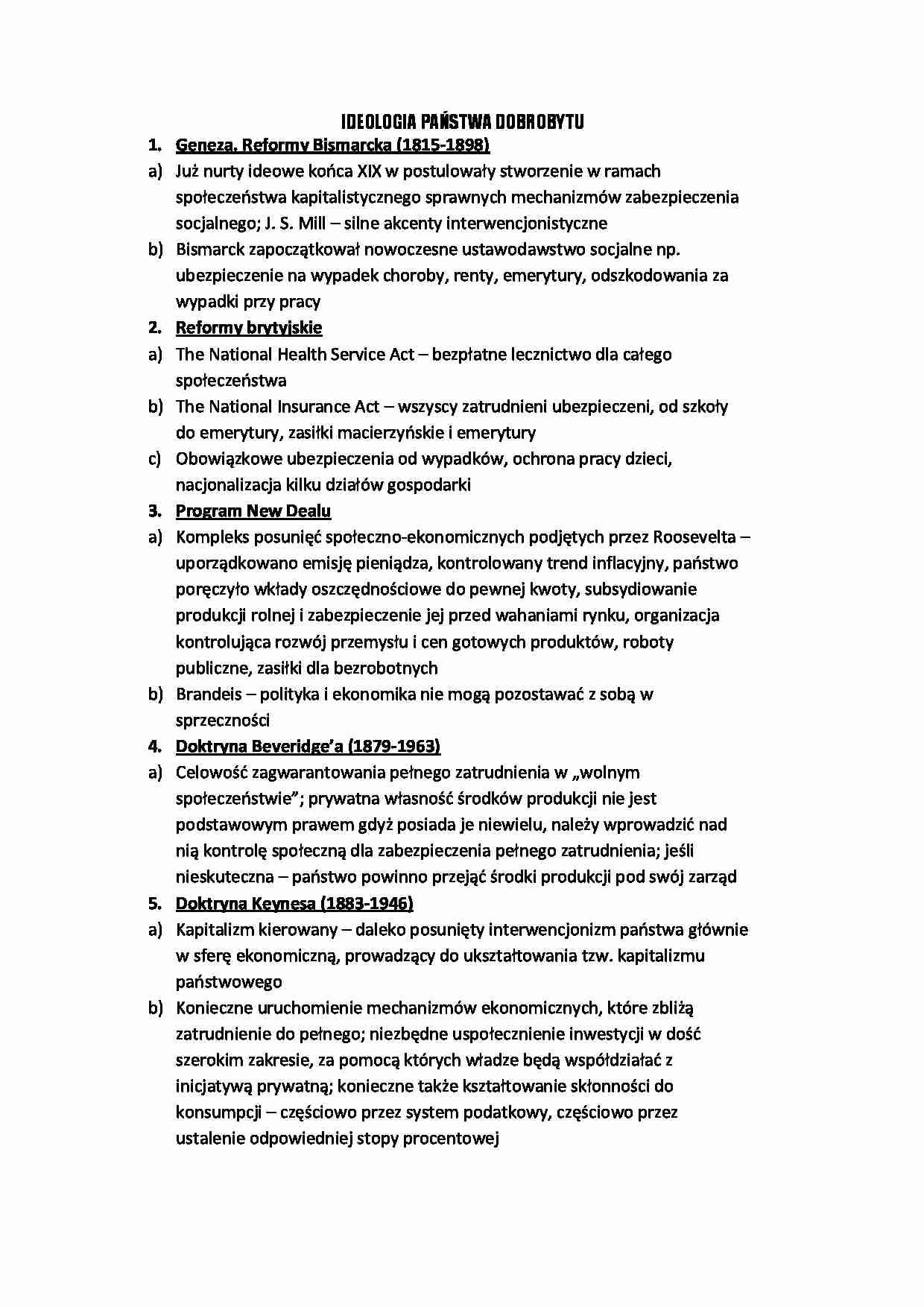 Ideologia państwa dobrobytu  - strona 1