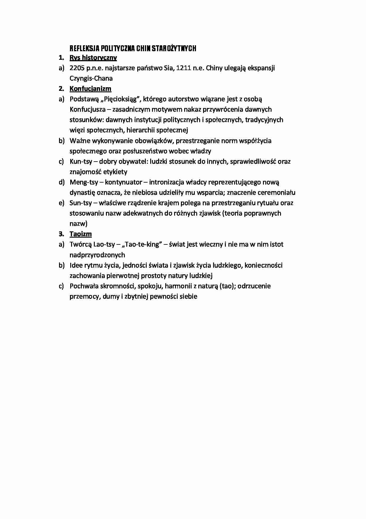 Refleksja polityczna Chin starożytnych - strona 1