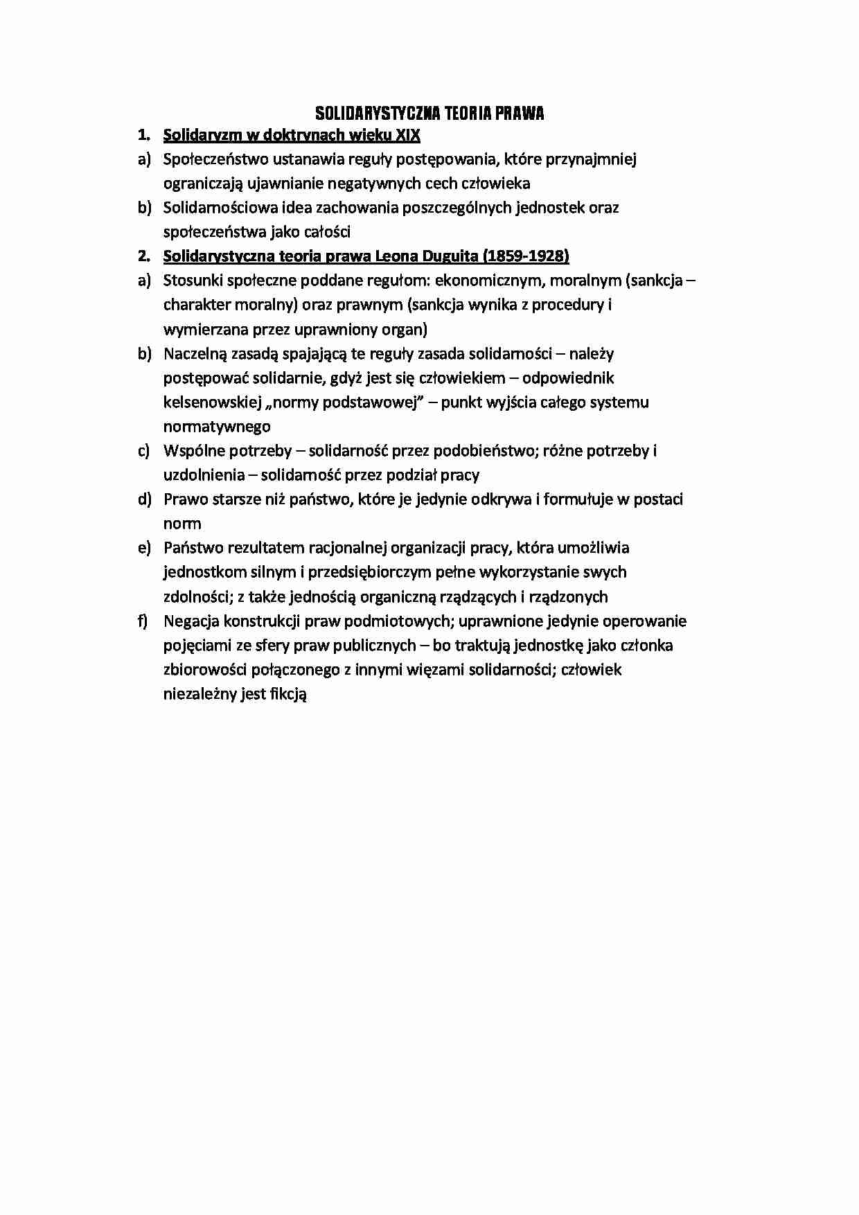 Solidarystyczna teoria prawa  - strona 1