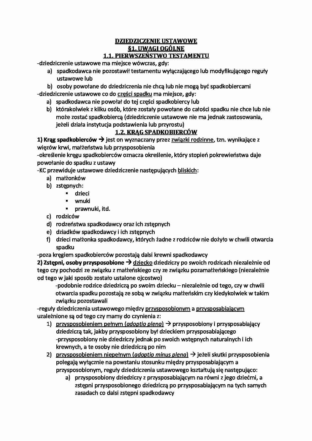 Dziedziczenie ustawowe  - strona 1
