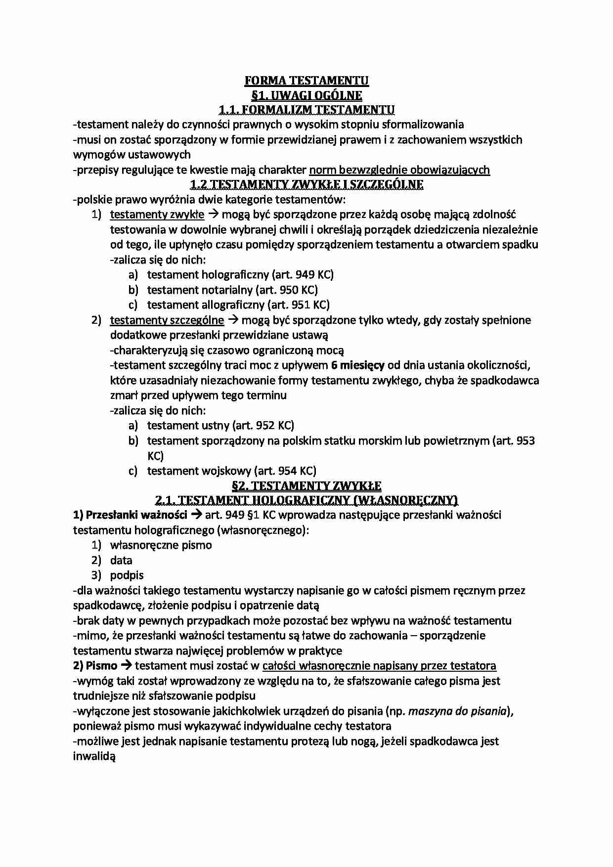 Forma testamentu - strona 1