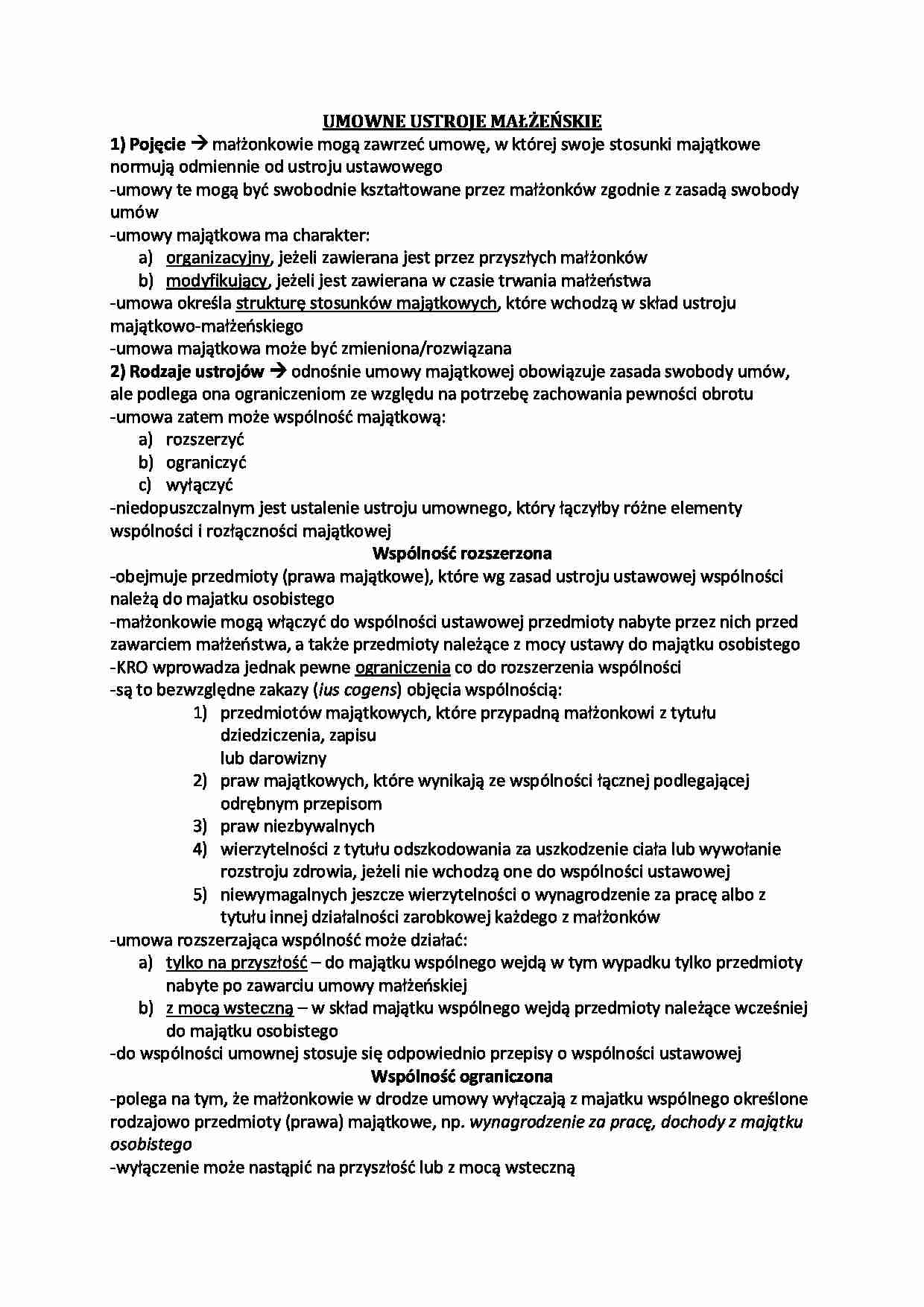 Umowne ustroje małżeńskie  - strona 1