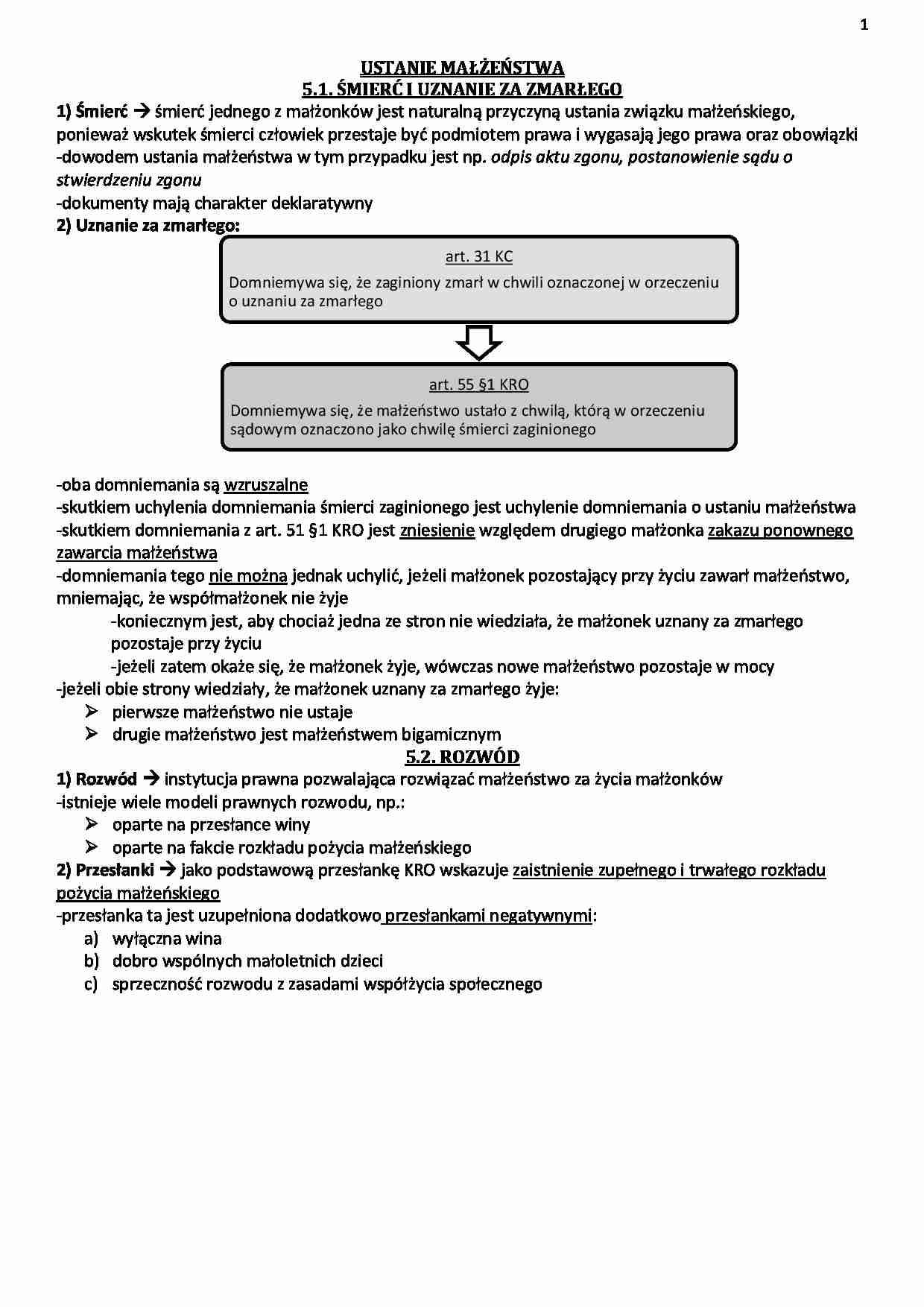 Ustanie małżeństwa  - strona 1