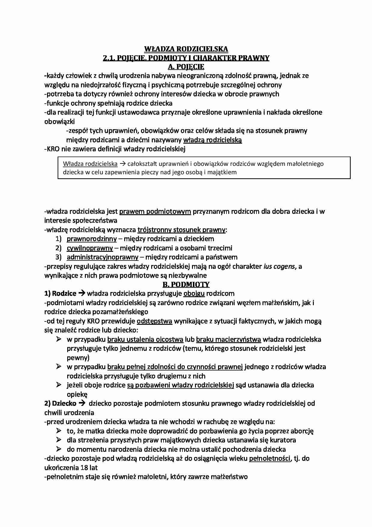 Władza rodzicielska  - strona 1