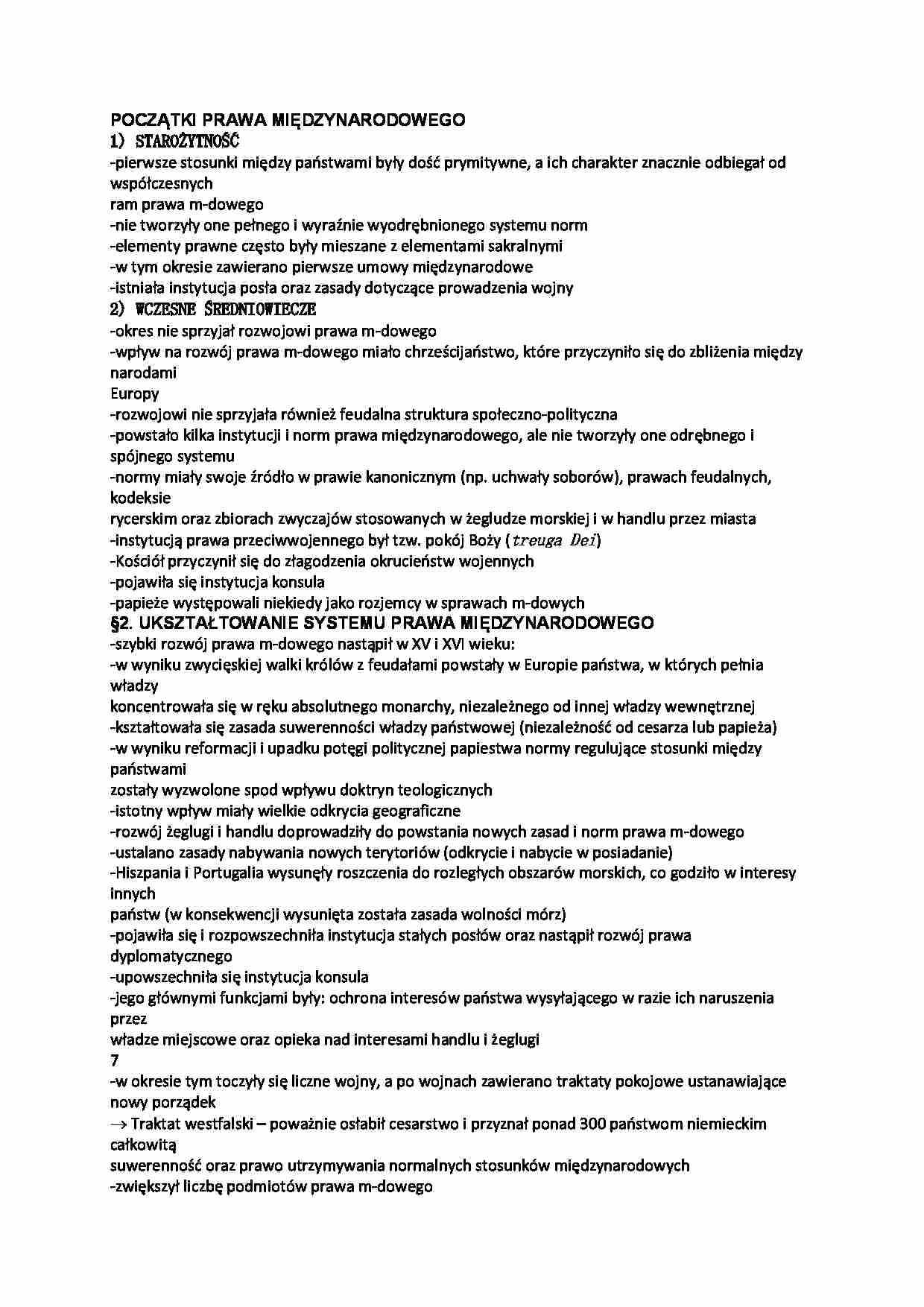 Początki prawa międzynarodowego  - strona 1