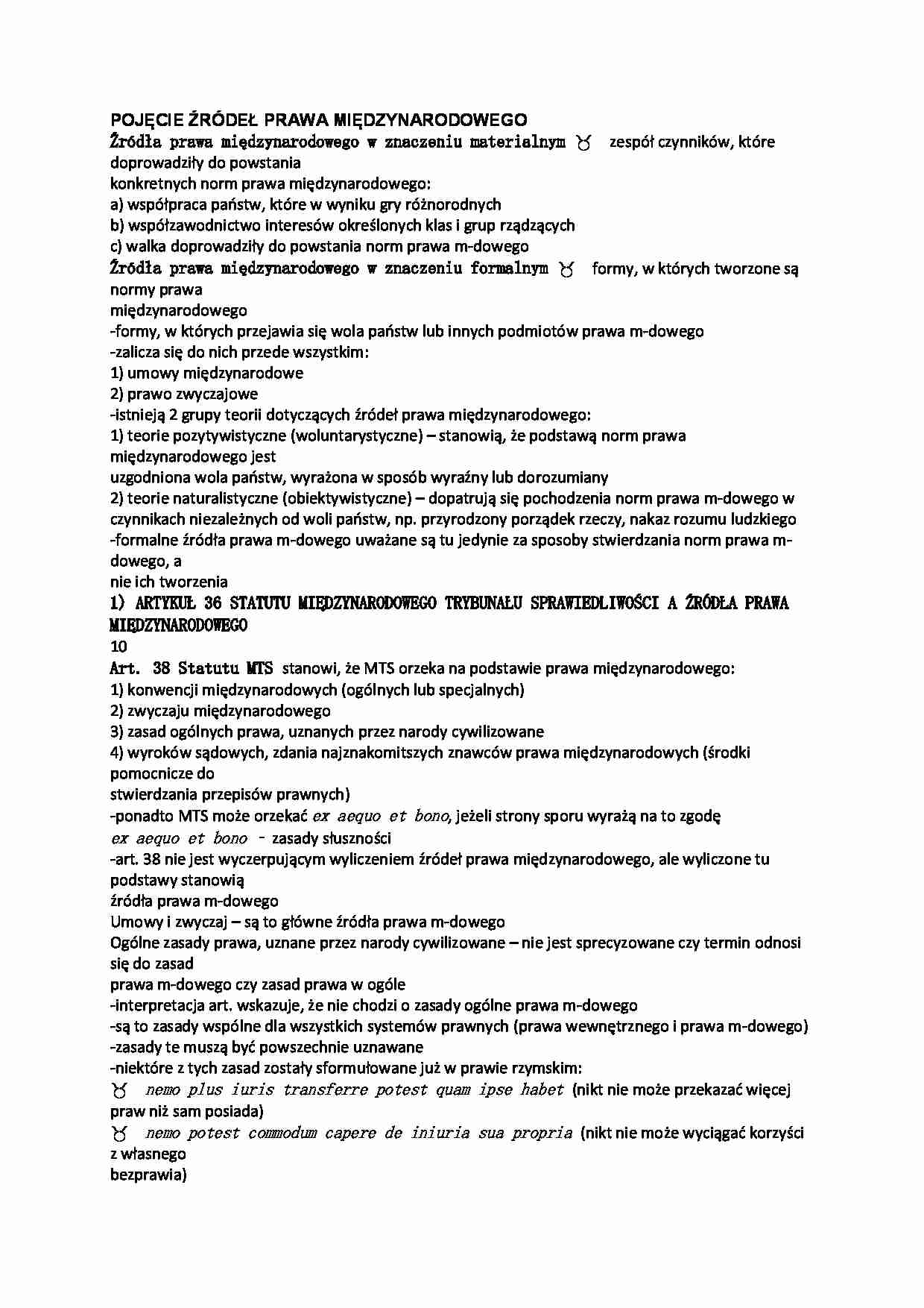 Pojęcie źródeł prawa międzynarodowego - strona 1