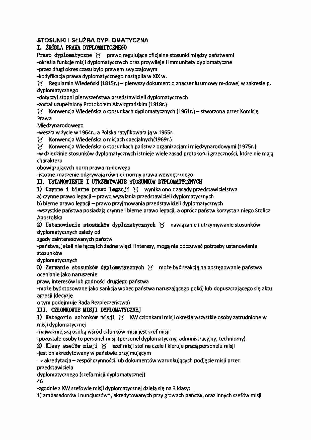 Stosunki i służba dyplomatyczna  - strona 1