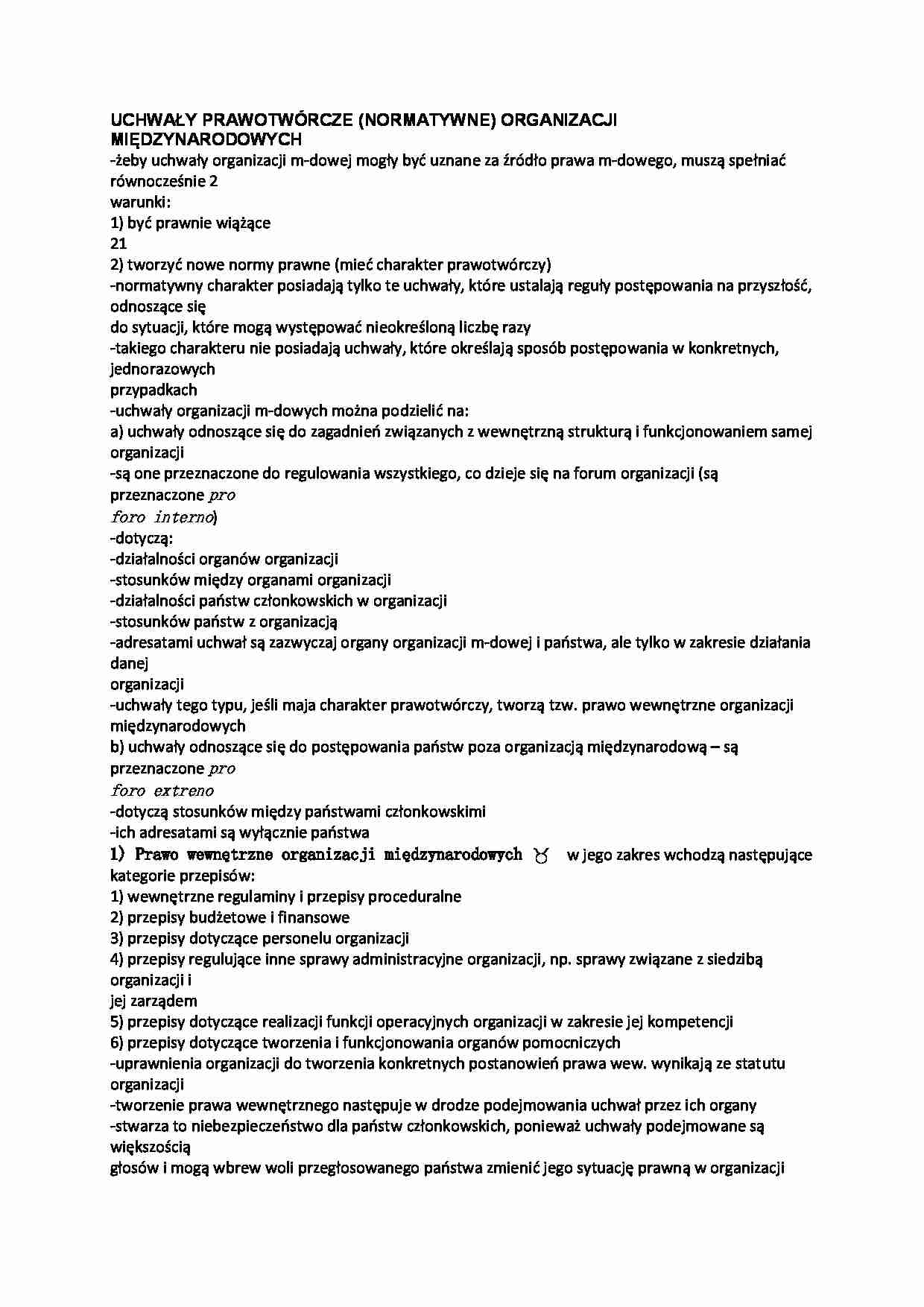 Uchwały prawotwórcze organizacji międzynarodowych  - strona 1