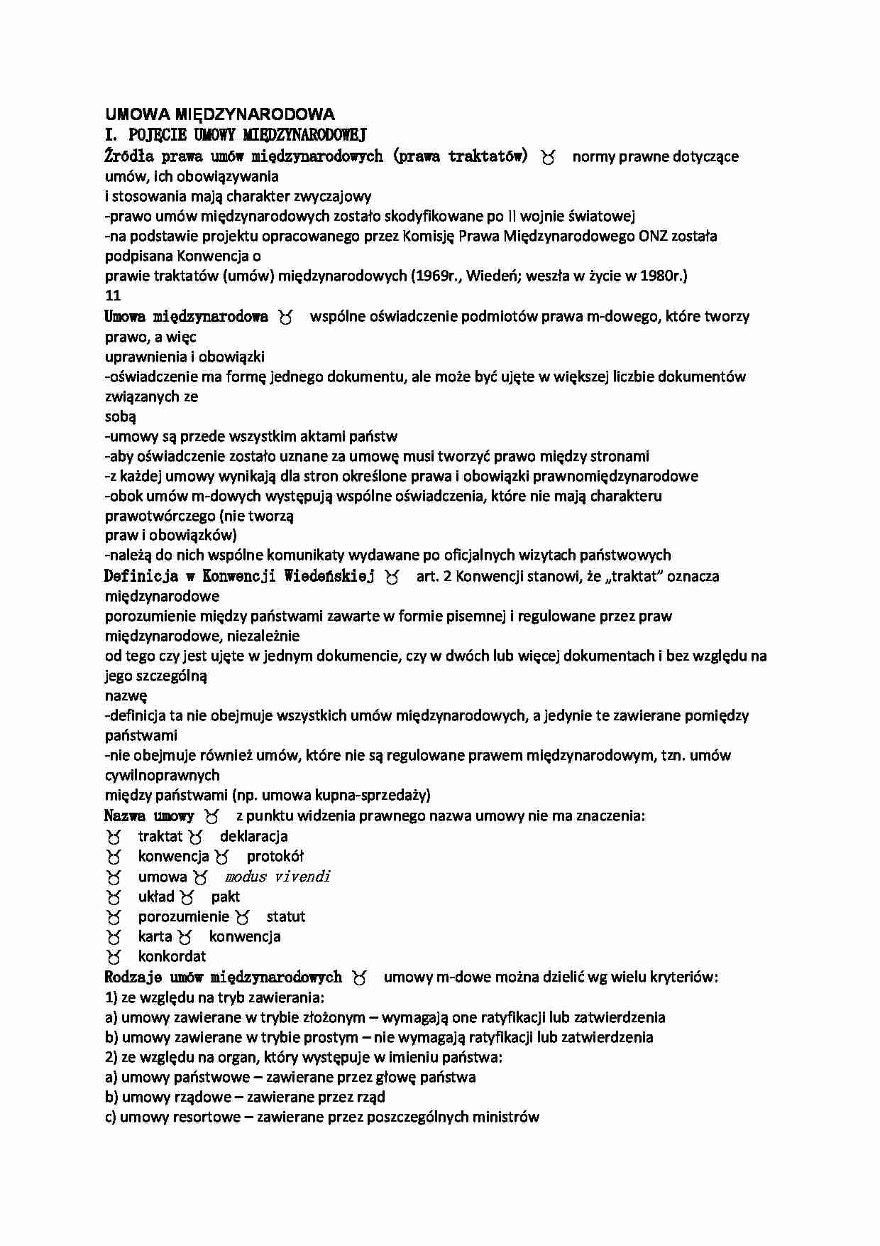 Umowa międzynarodowa  - strona 1