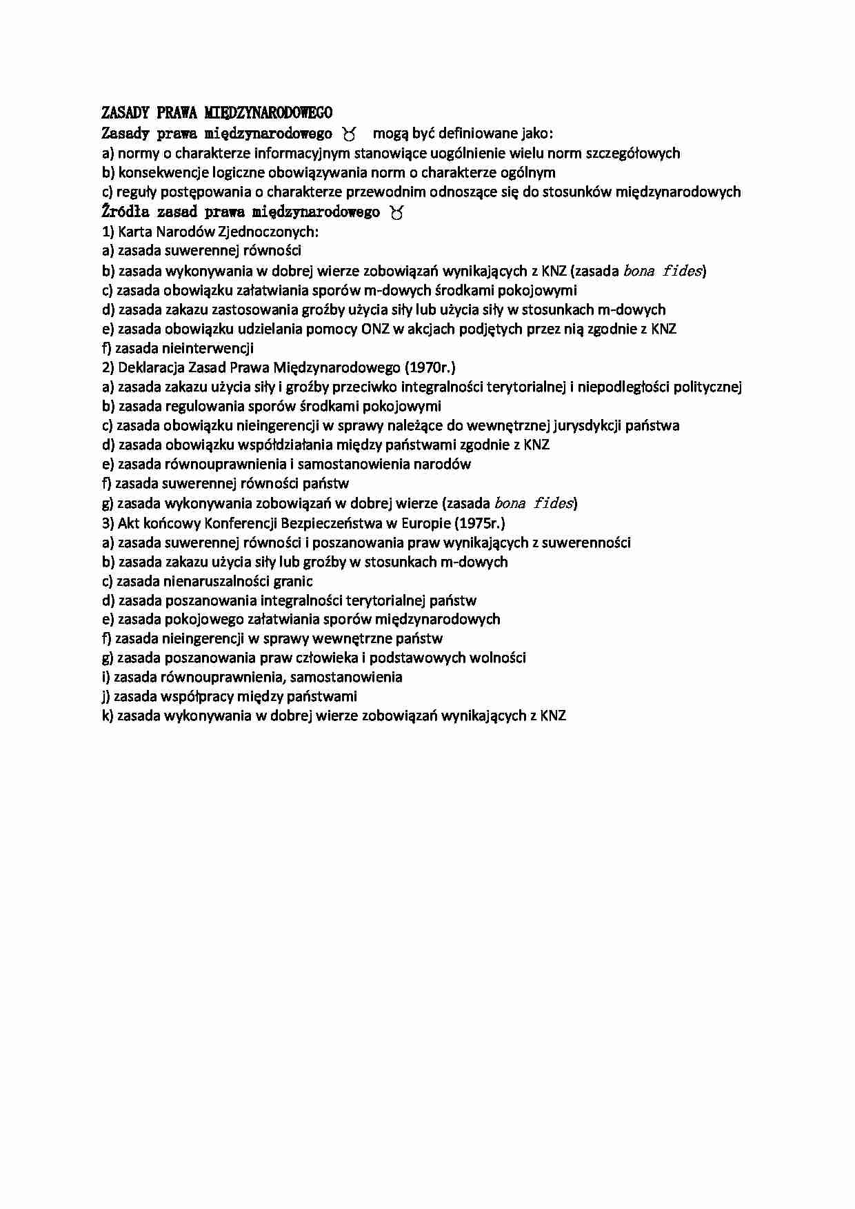 Zasady prawa międzynarodowego  - strona 1