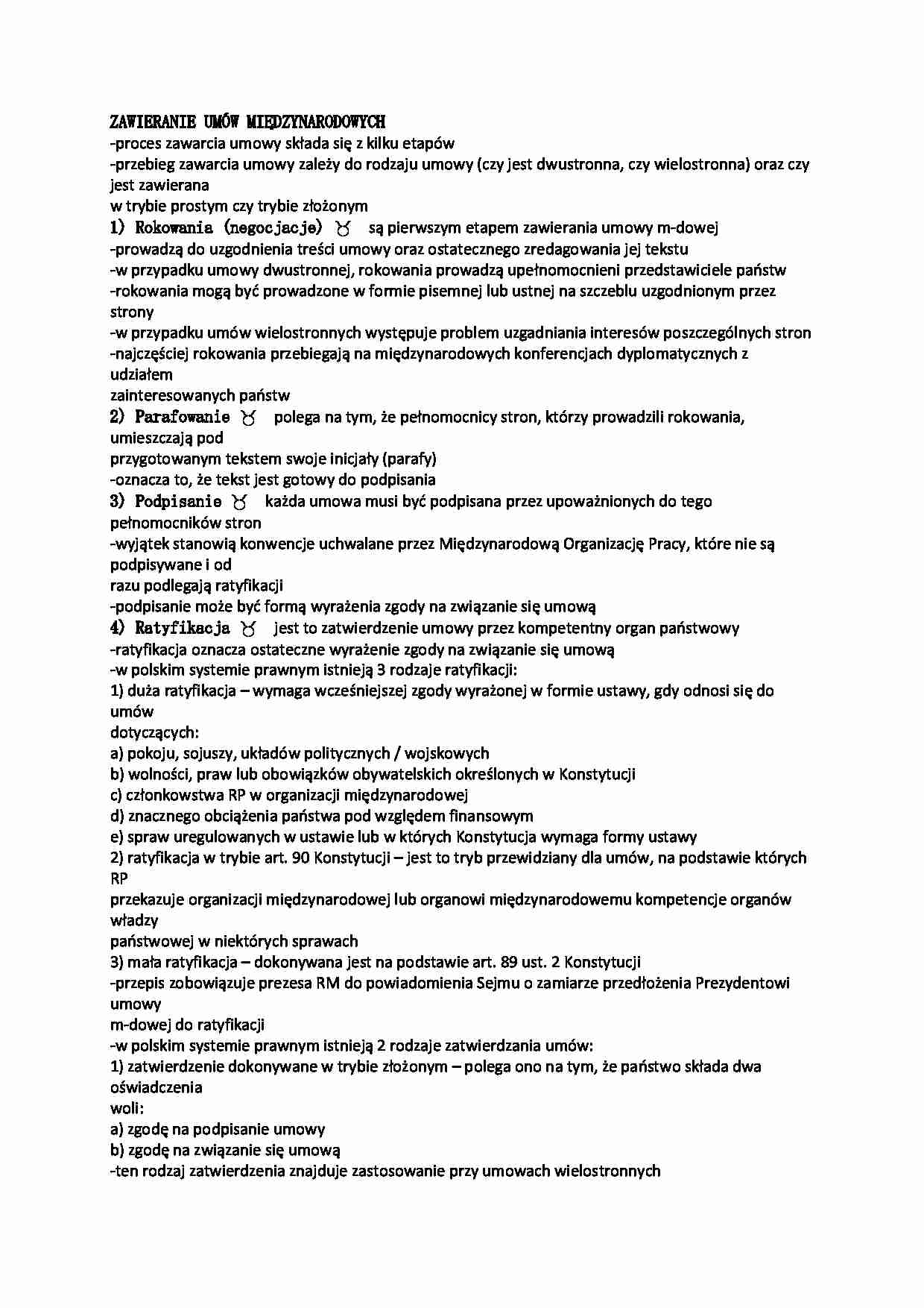 Zawieranie umów międzynarodowych  - strona 1