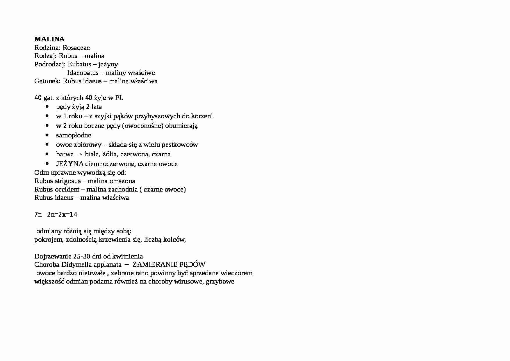 Sadownictwo-malina - strona 1