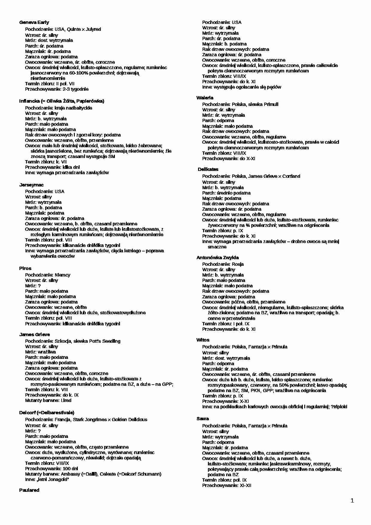 Odmiany jabłoni - strona 1
