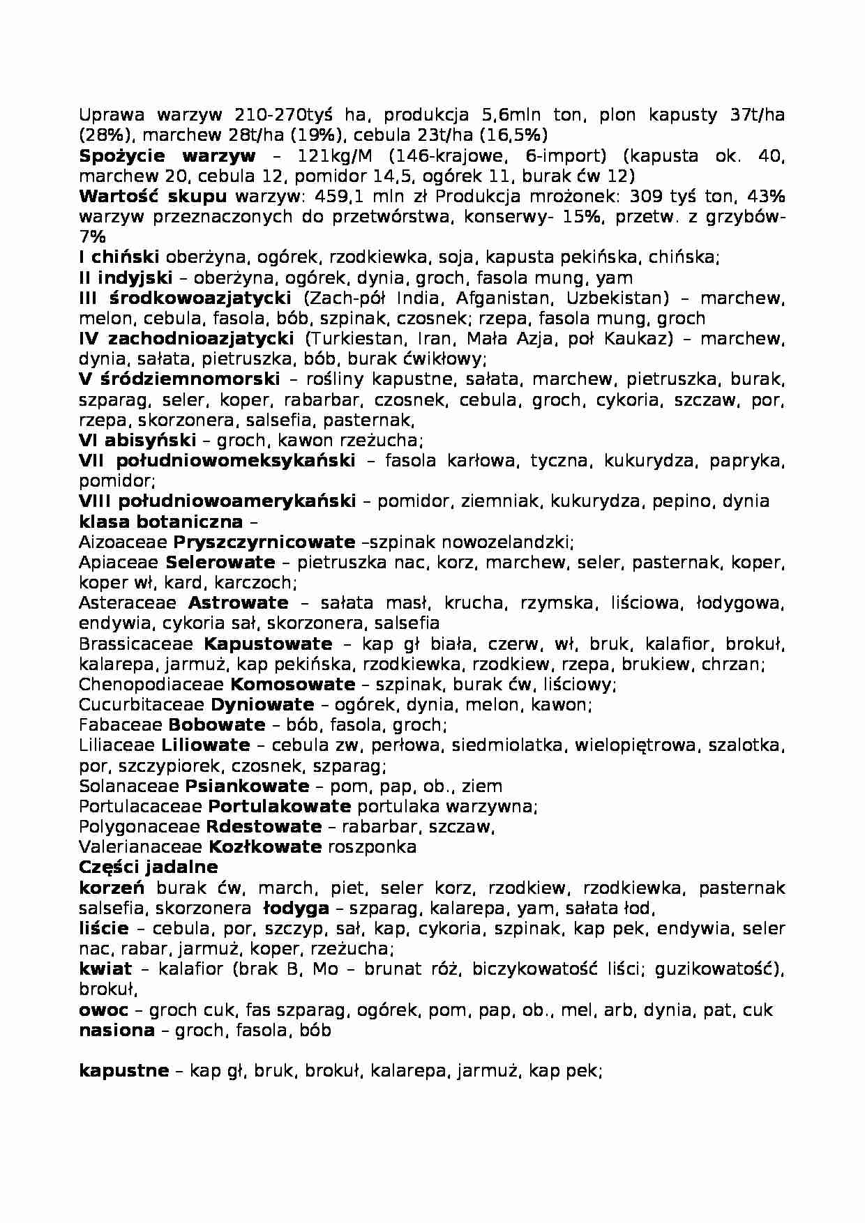 Warzywnictwo i rośliny zielarskie-wykłady 1 i 2 - strona 1