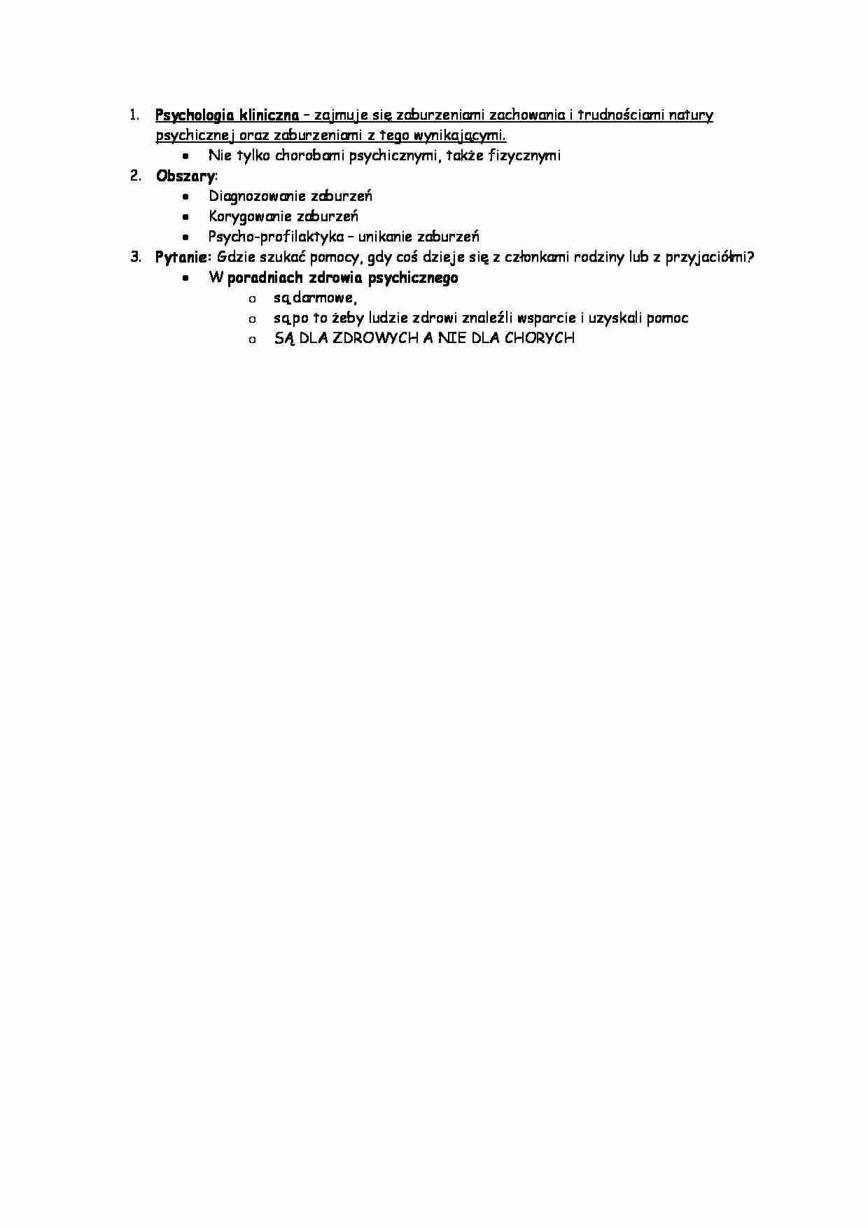 Psychologia - psychologia kliniczna - strona 1