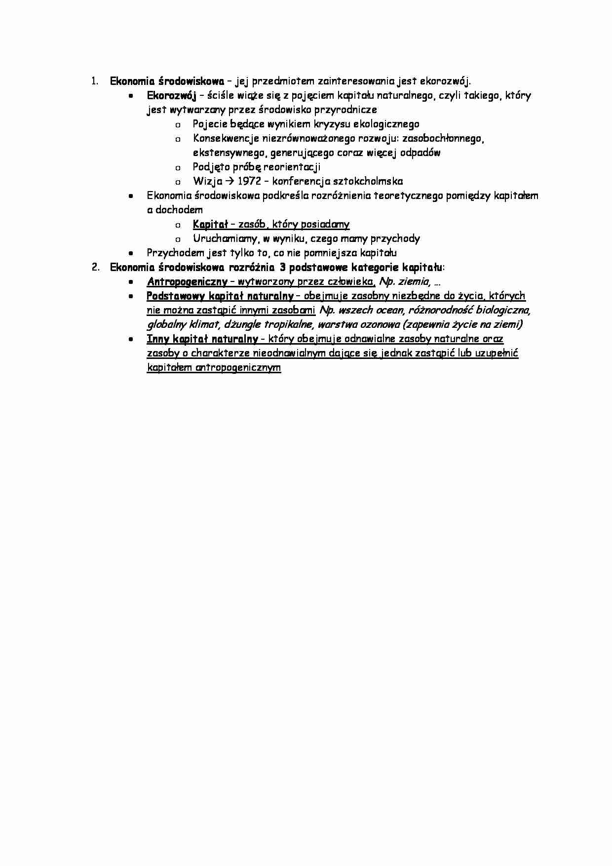 Ekologistyka - Ekonomia środowiskowa - strona 1