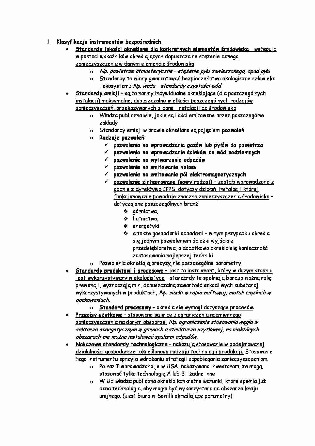 Klasyfikacja instrumentów bezpośrednich - strona 1