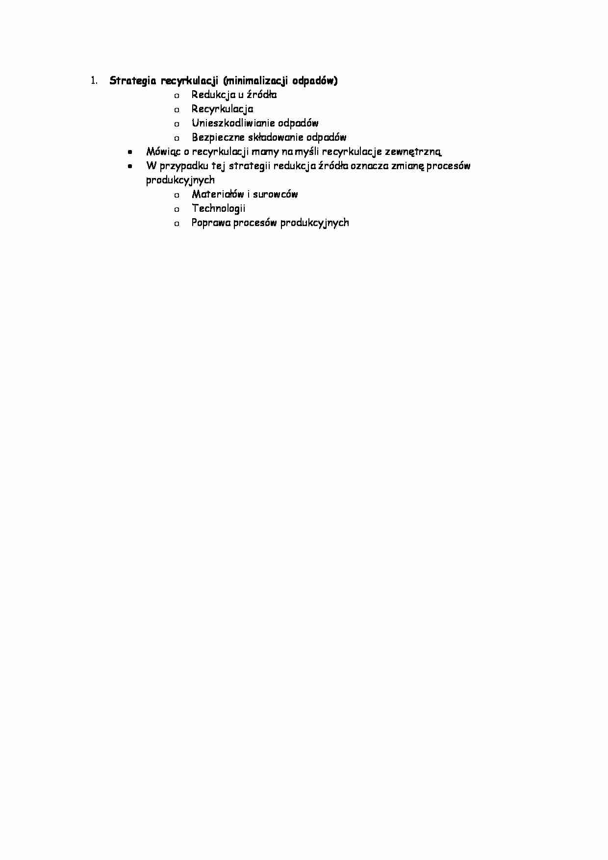 Ekologistyka - Strategia recyrkulacji - strona 1