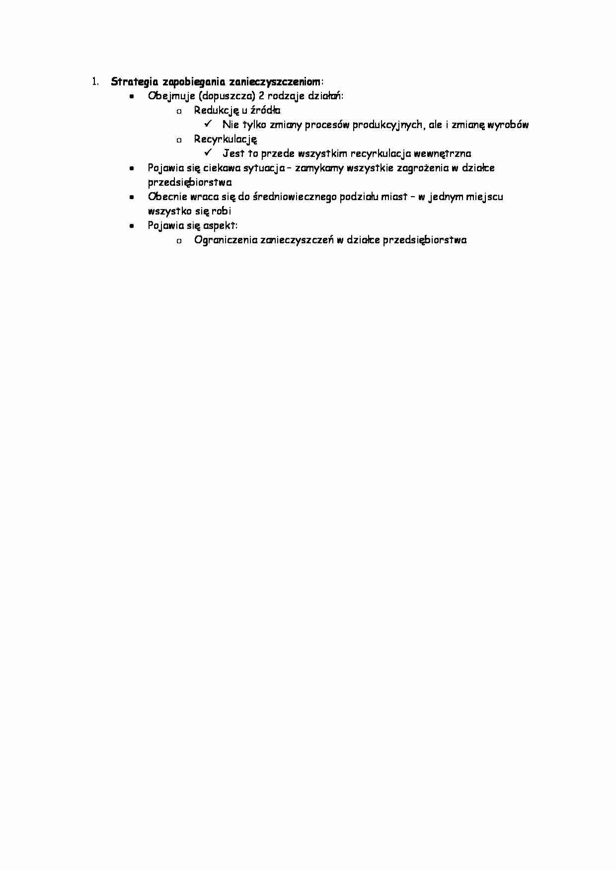 Strategia zapobiegania zanieczyszczeniom - strona 1