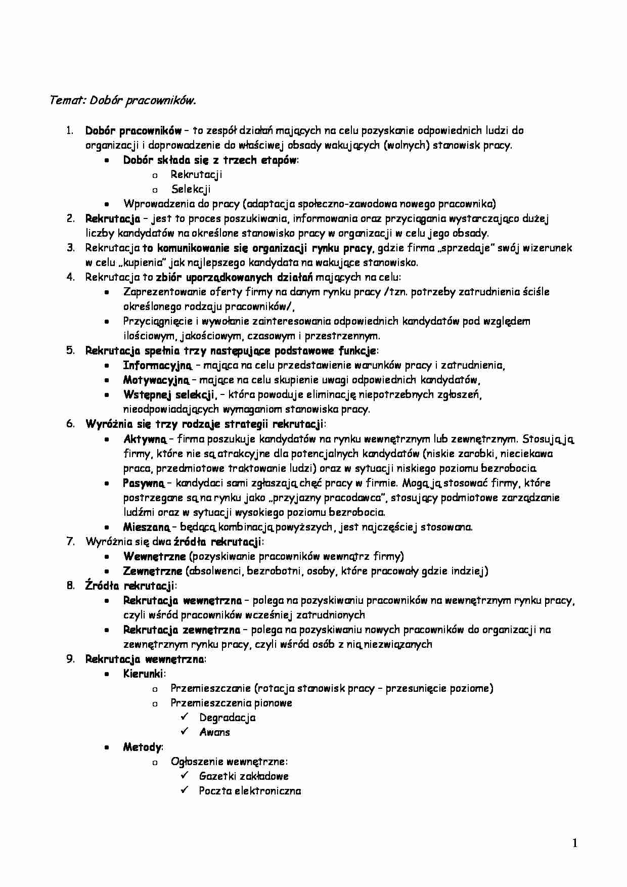 Dobór pracowników-rekrutacja - strona 1