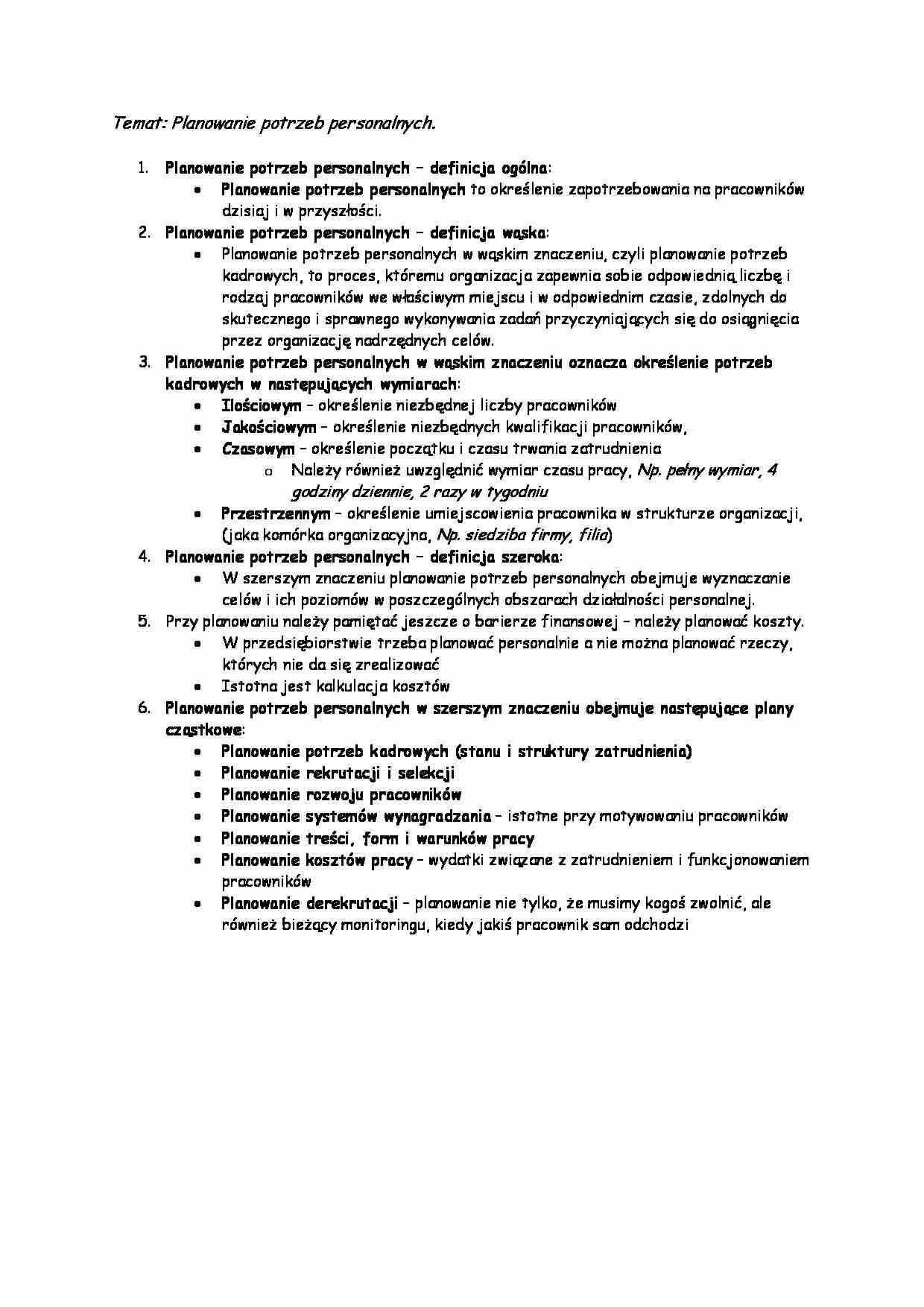 Planowanie potrzeb personalnych - strona 1