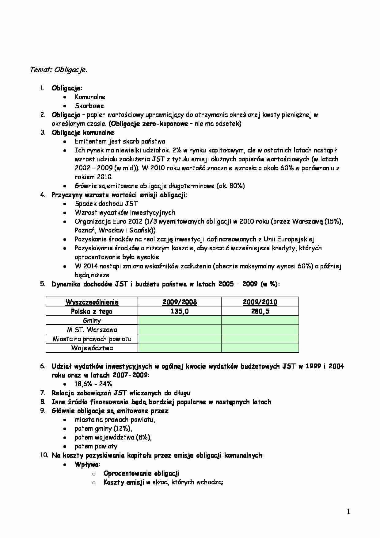 Finanse międynarodowe - Obligacje - strona 1