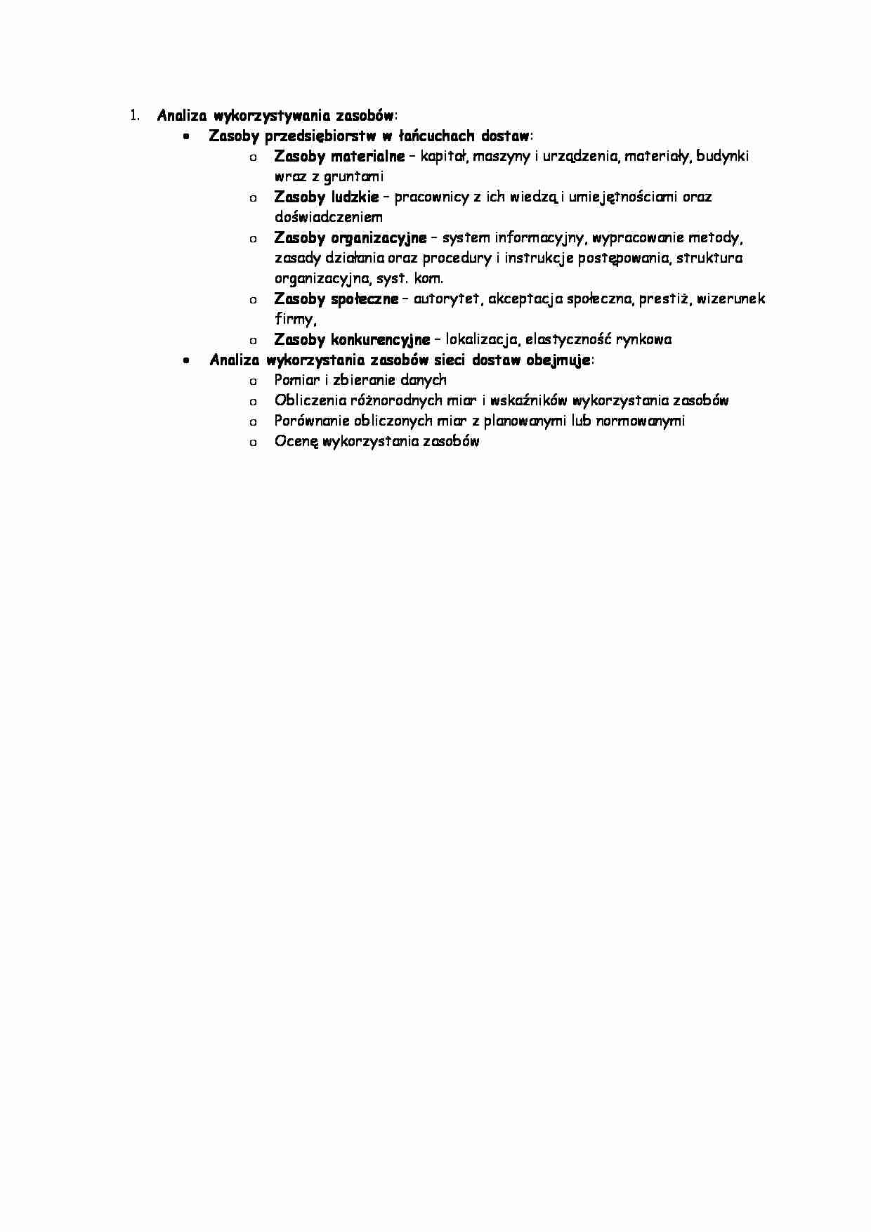 Analiza wykorzystywania zasobów - strona 1