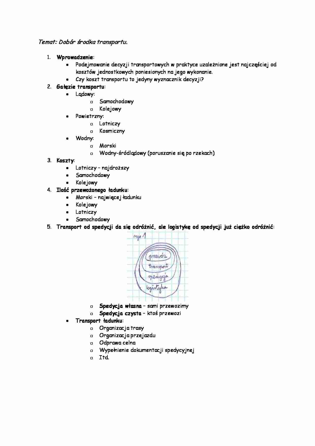 Dobór środka transportu - strona 1