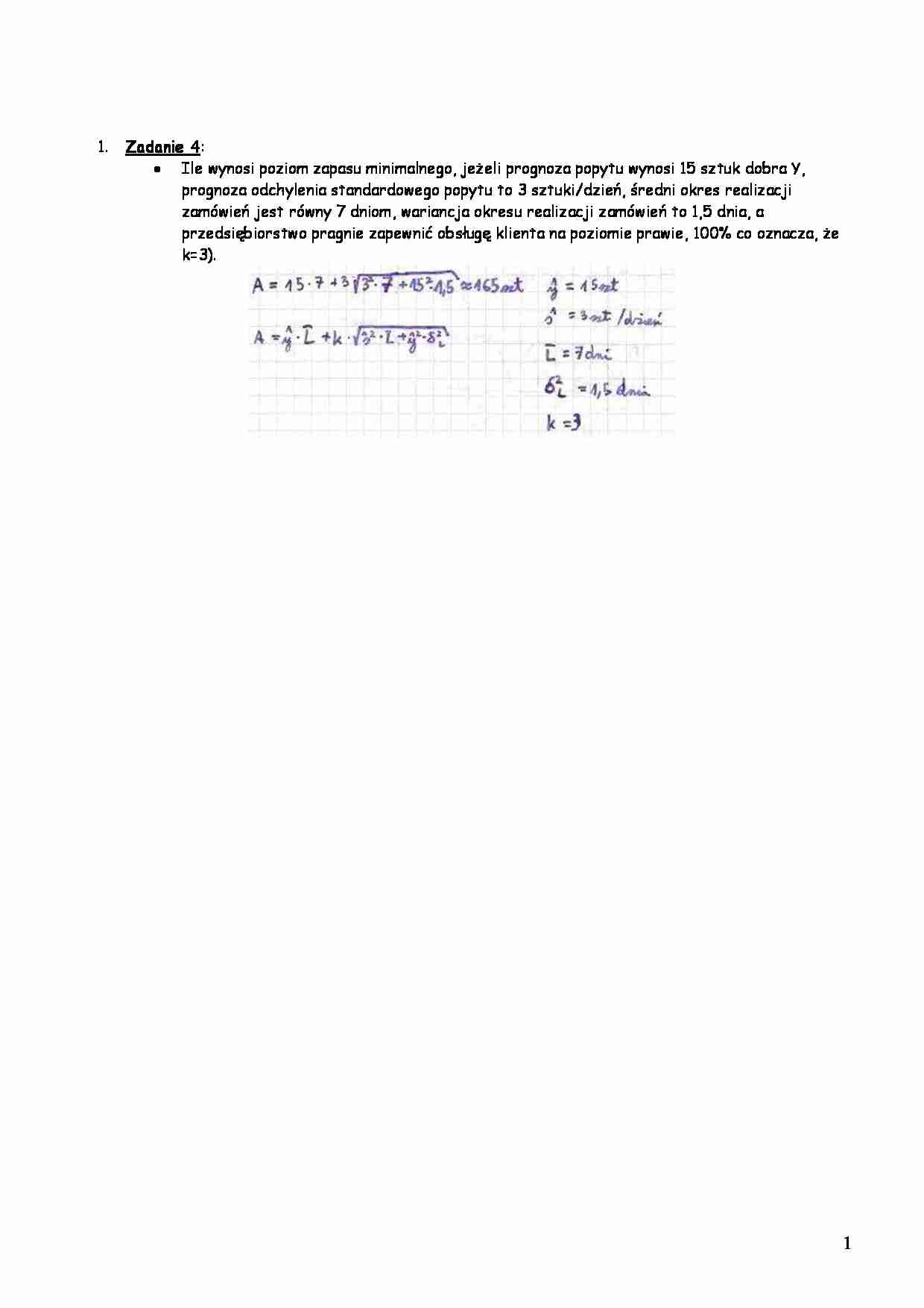 Zadanie zapas minimalny - strona 1