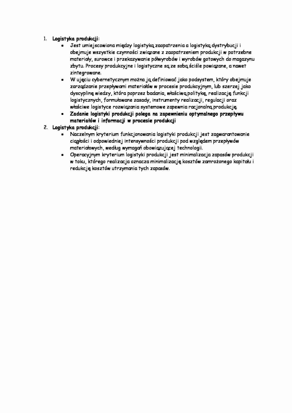 Logistyka produkcji 1 - strona 1