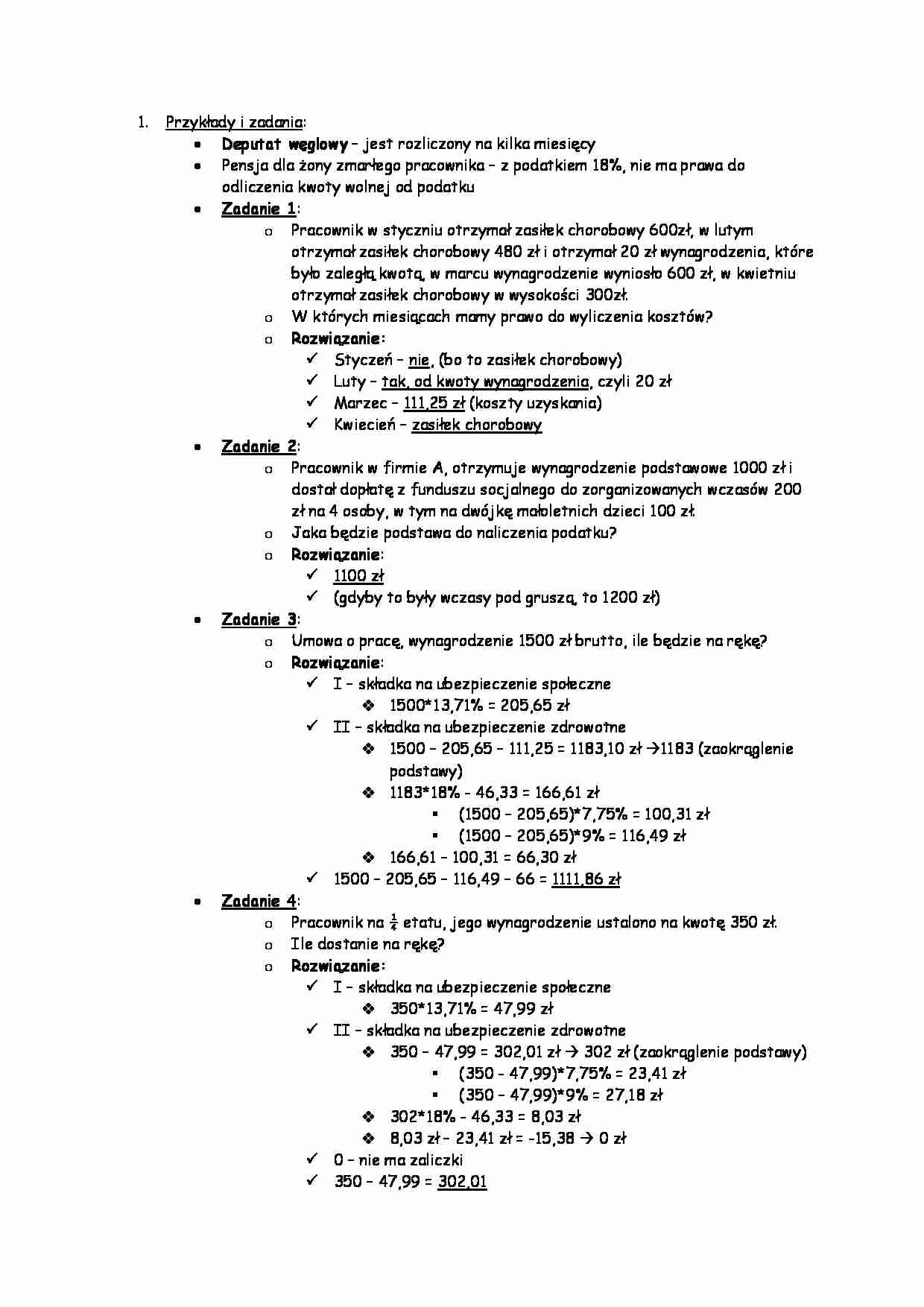 System podatkowy - Przykłady i zadania - strona 1