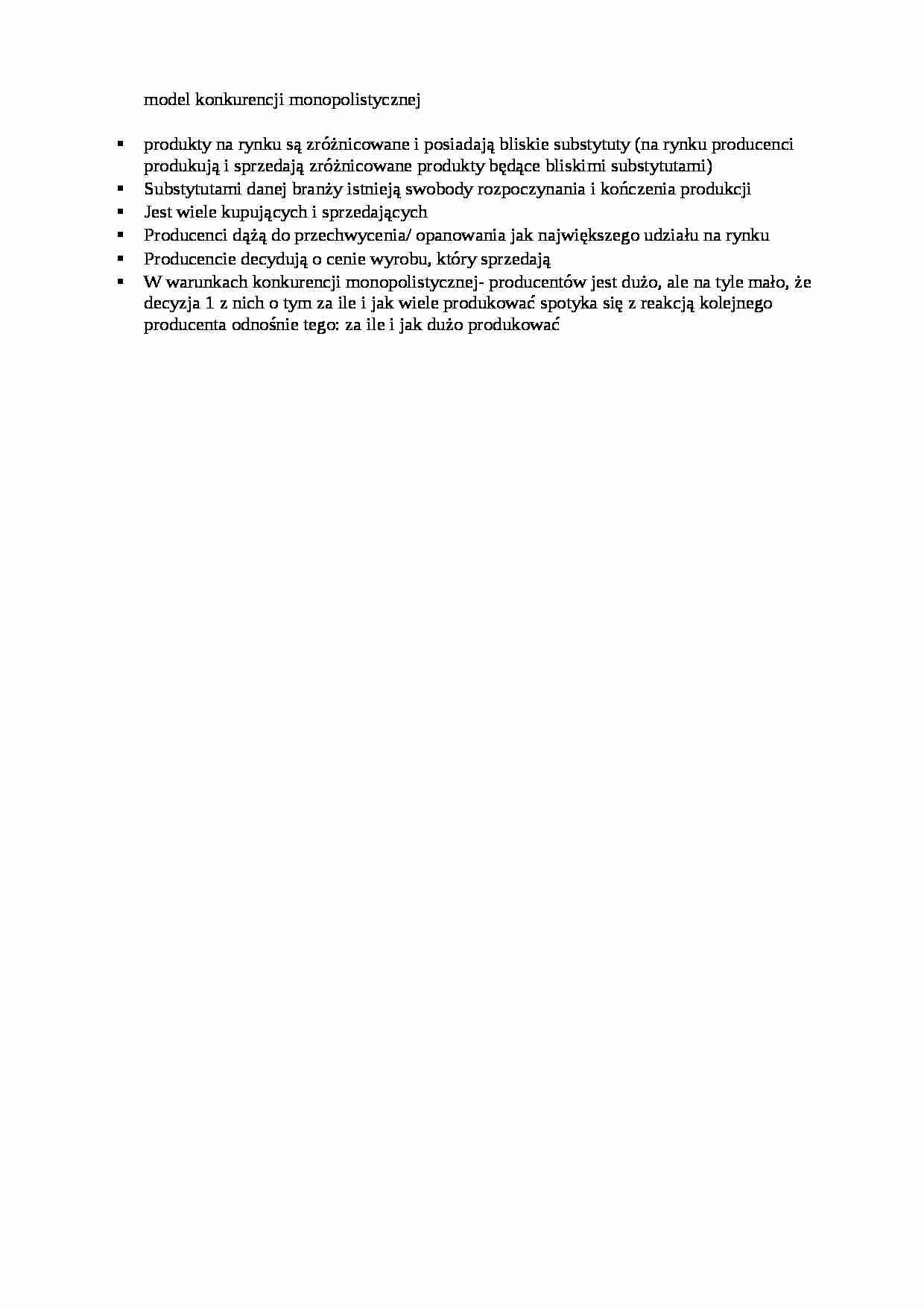 Model konkurencji monopolistycznej - strona 1