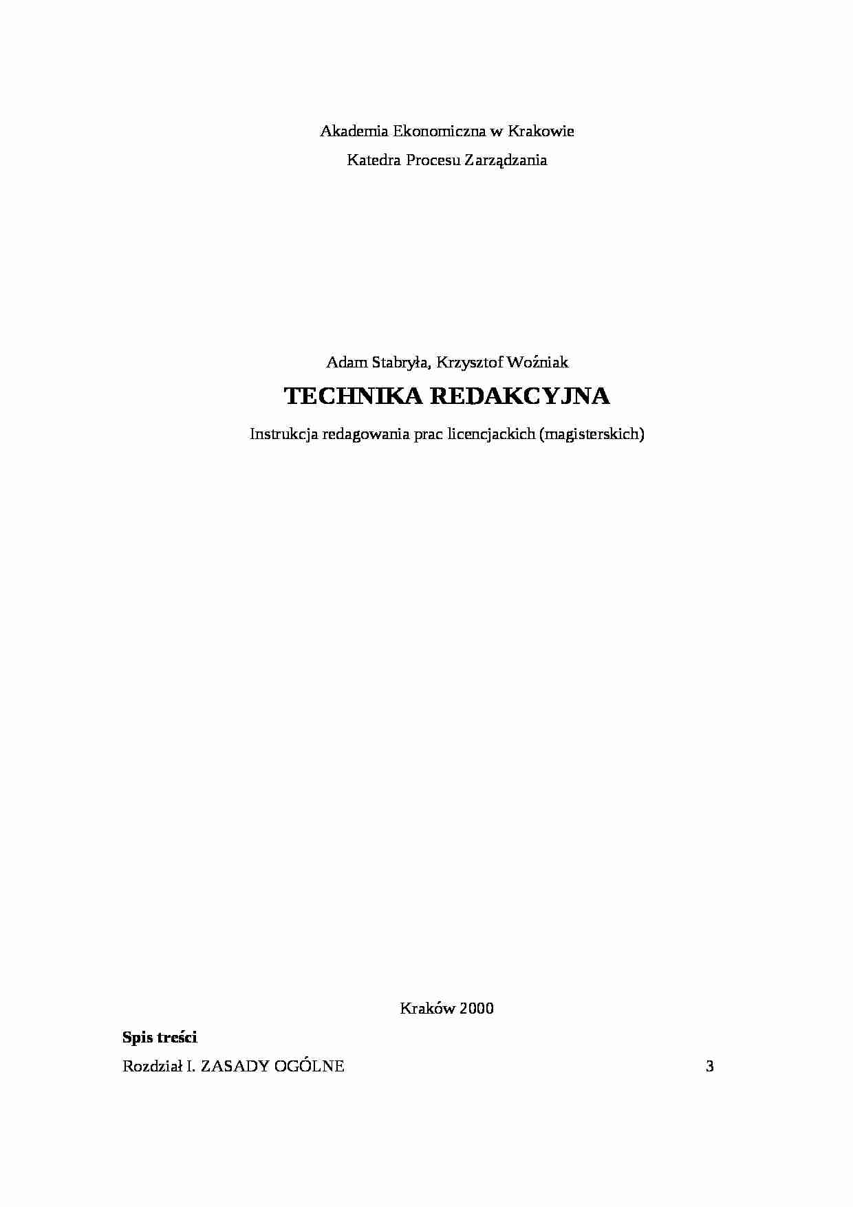 Praca licencjacka - instrukcja redagowania pracy - strona 1