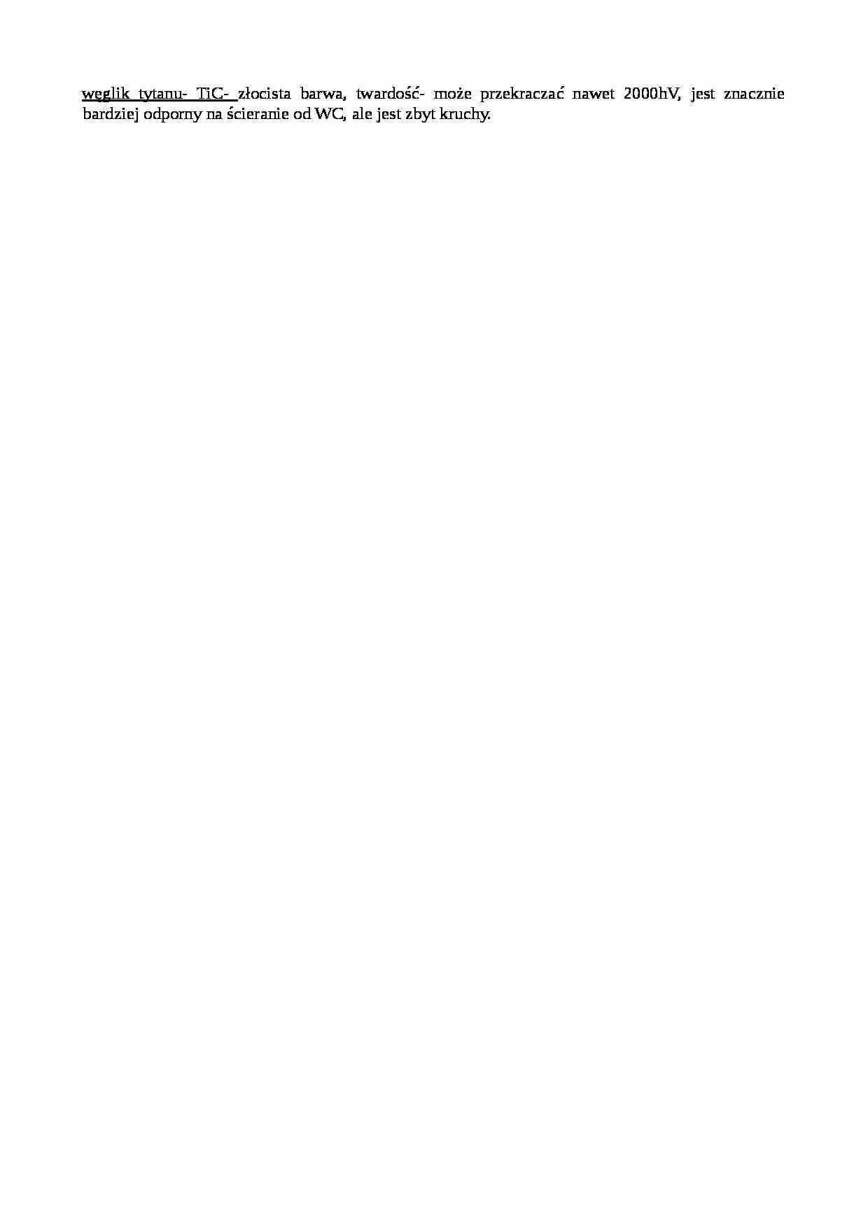 Węglik tytanu, materiały - strona 1