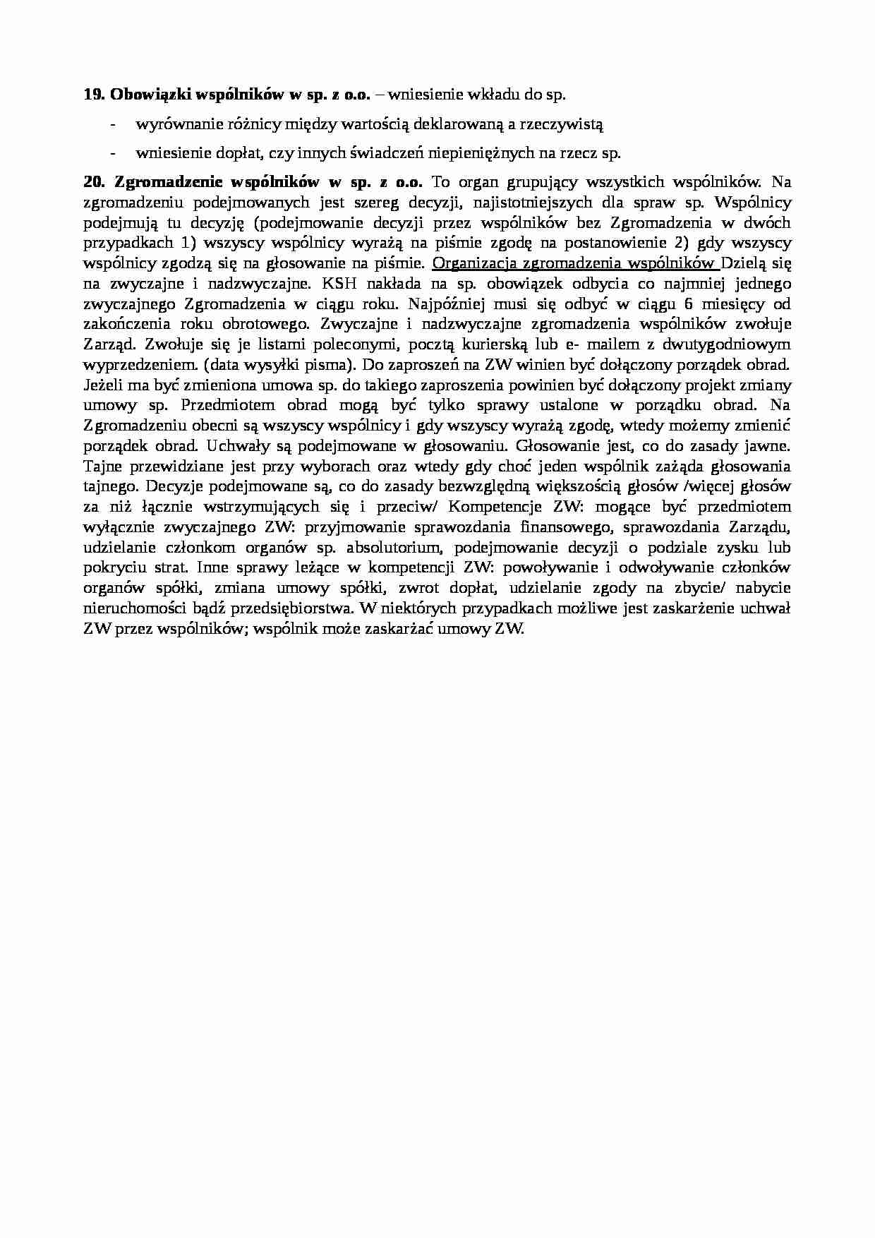 Obowiązki i zgromadzenie wspólników w sp. z o.o. - strona 1