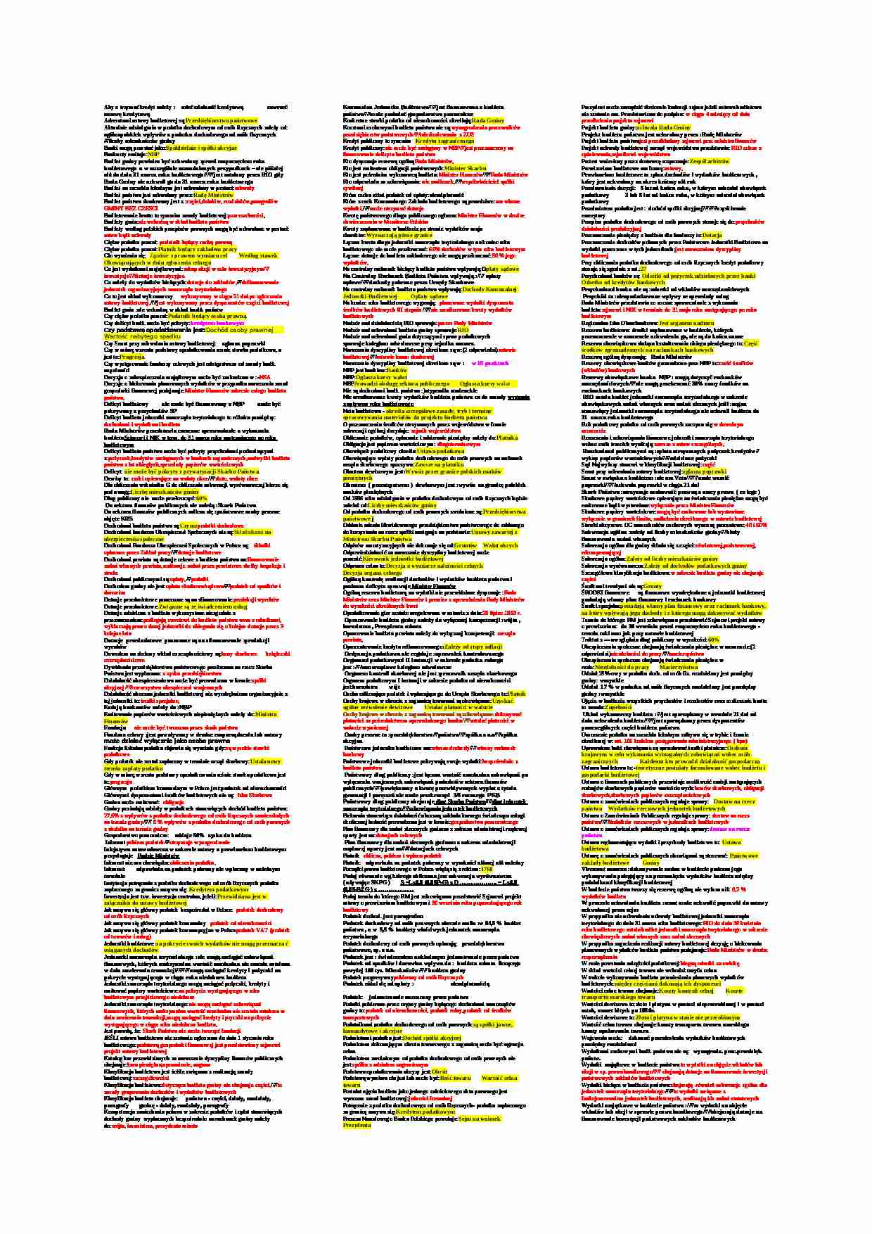 Prawo finansów - ważne zagadnienia - strona 1