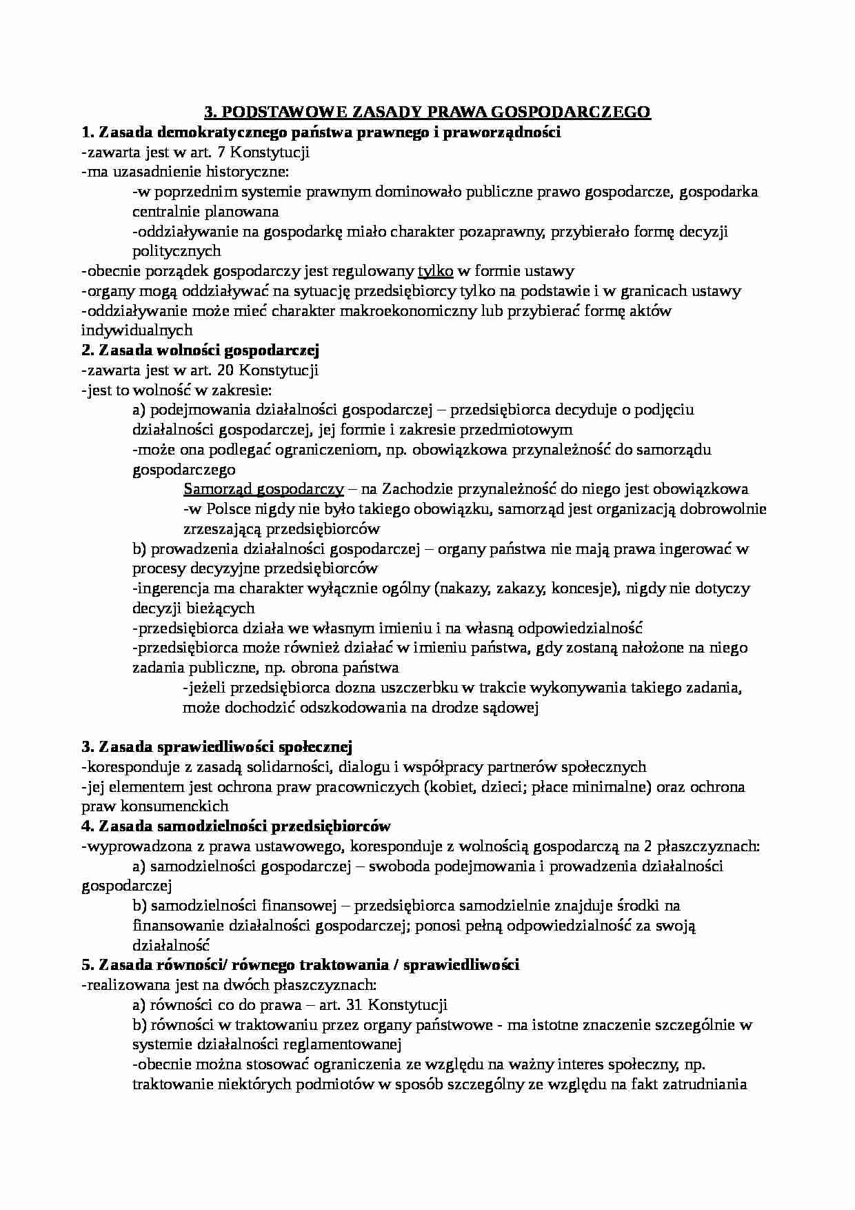 Podstawowe zasady prawa gospodarczego - strona 1